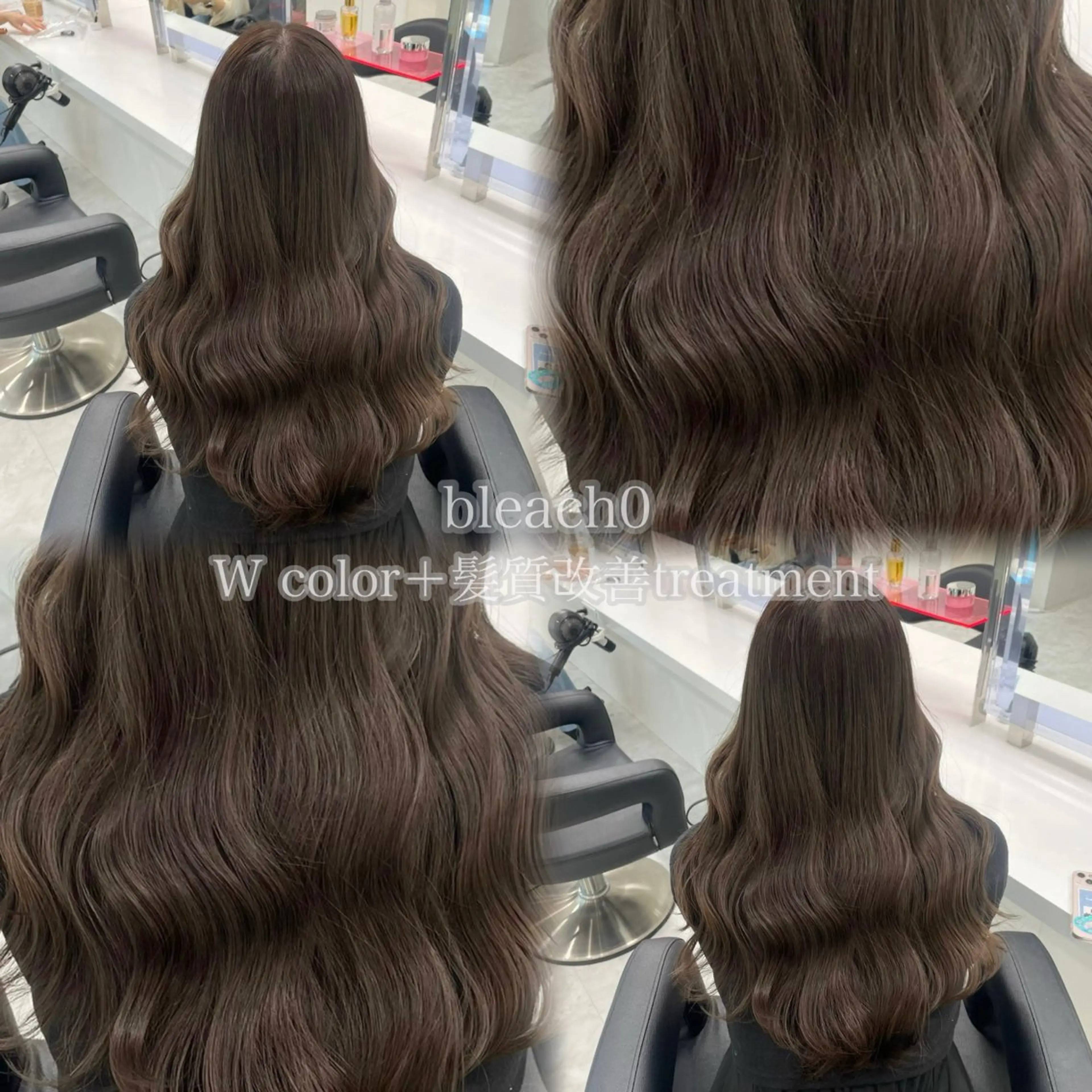 カラー ベージュカラー ブリーチ 透明感カラー ダブルカラー ブリーチなしカラー ベージュ・ラベンダー カラー🎀りりのヘアスタイル