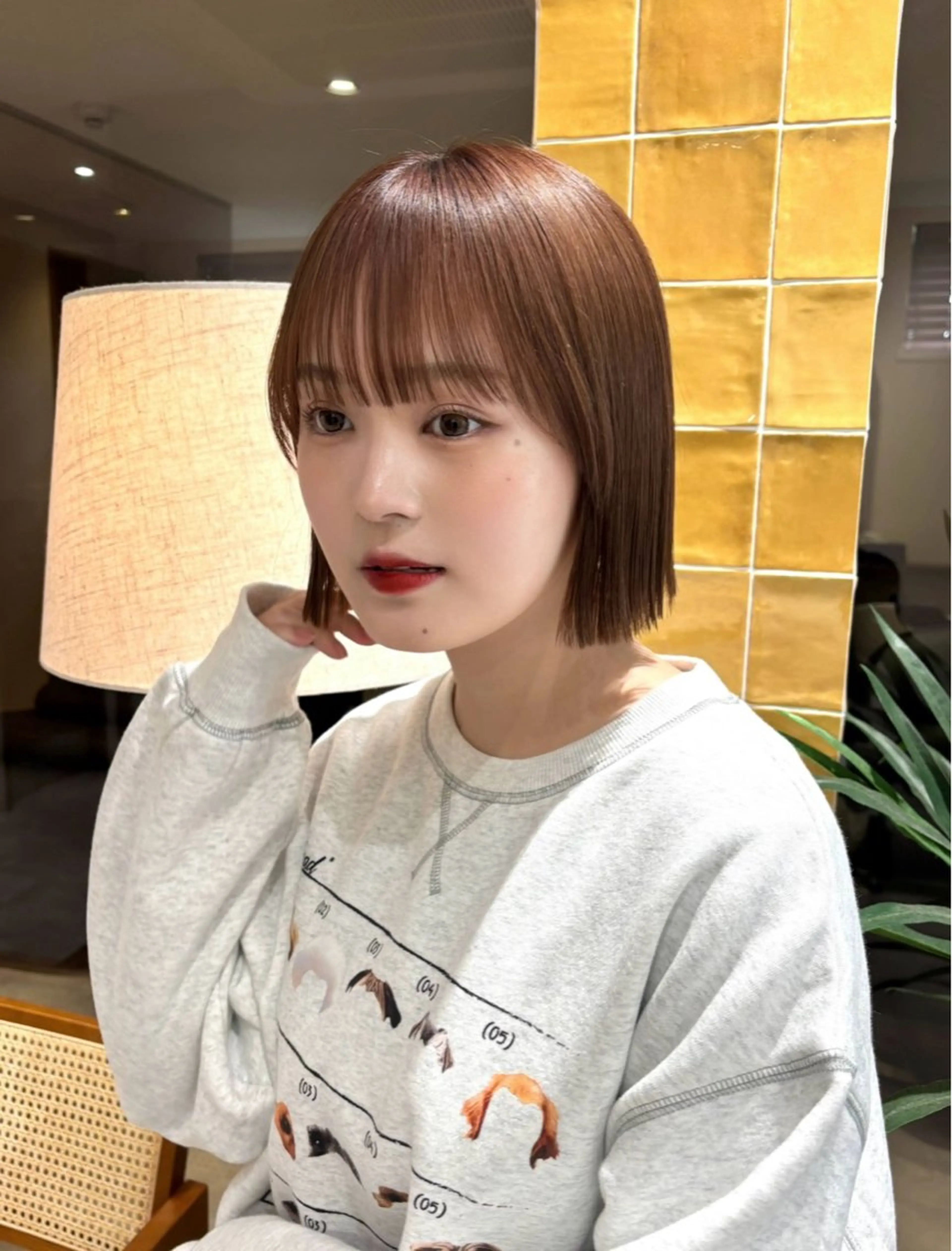 ミディアム ボブ カット ヘアカラー トリートメント 透明感✨女性特化💙 chihiroのヘアスタイル