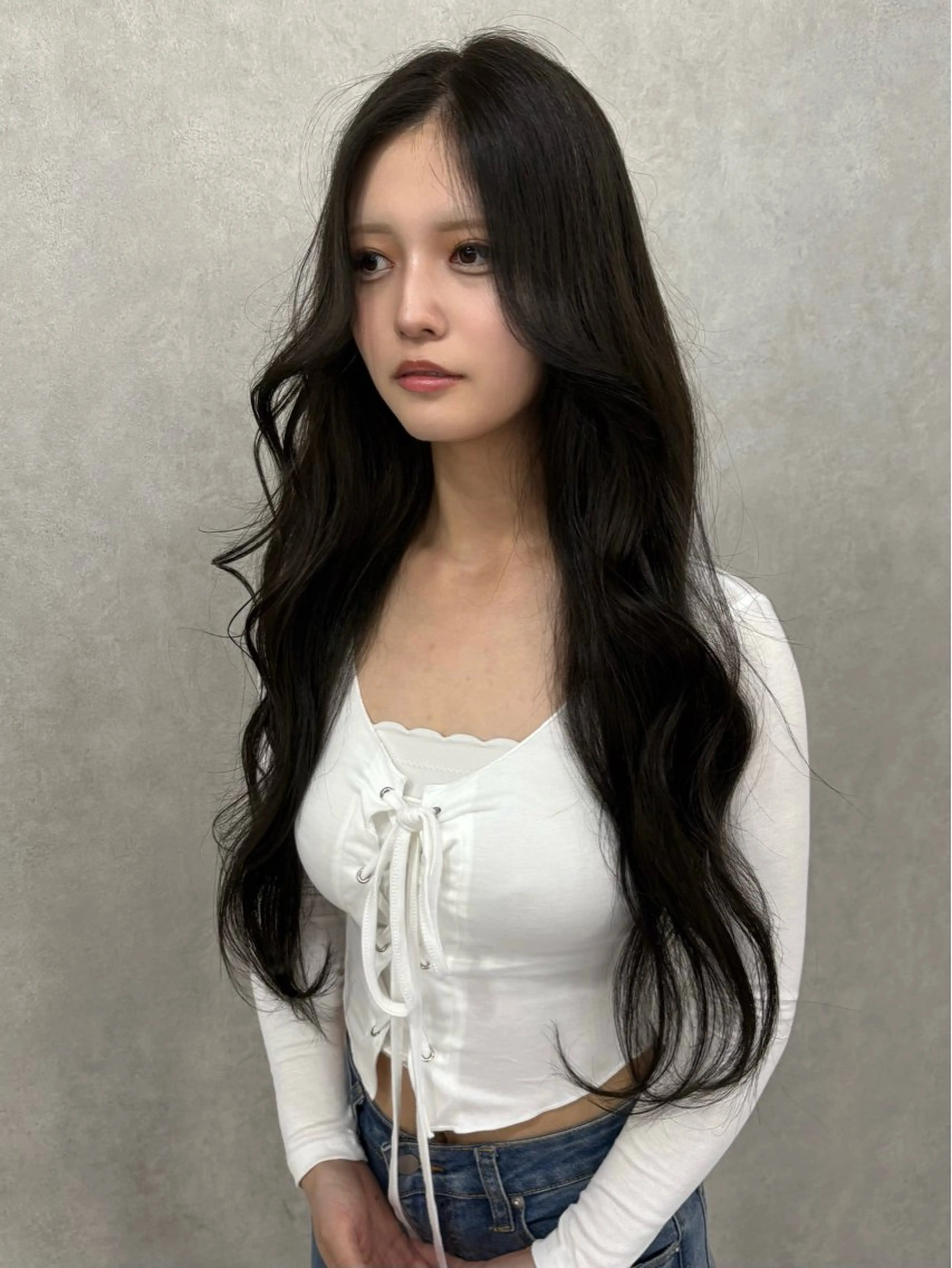 ロング カラー 韓国風ヘア カット ヘアカラー 盛れる顔まわり✨🎀 レイヤー別所好葉のヘアスタイル