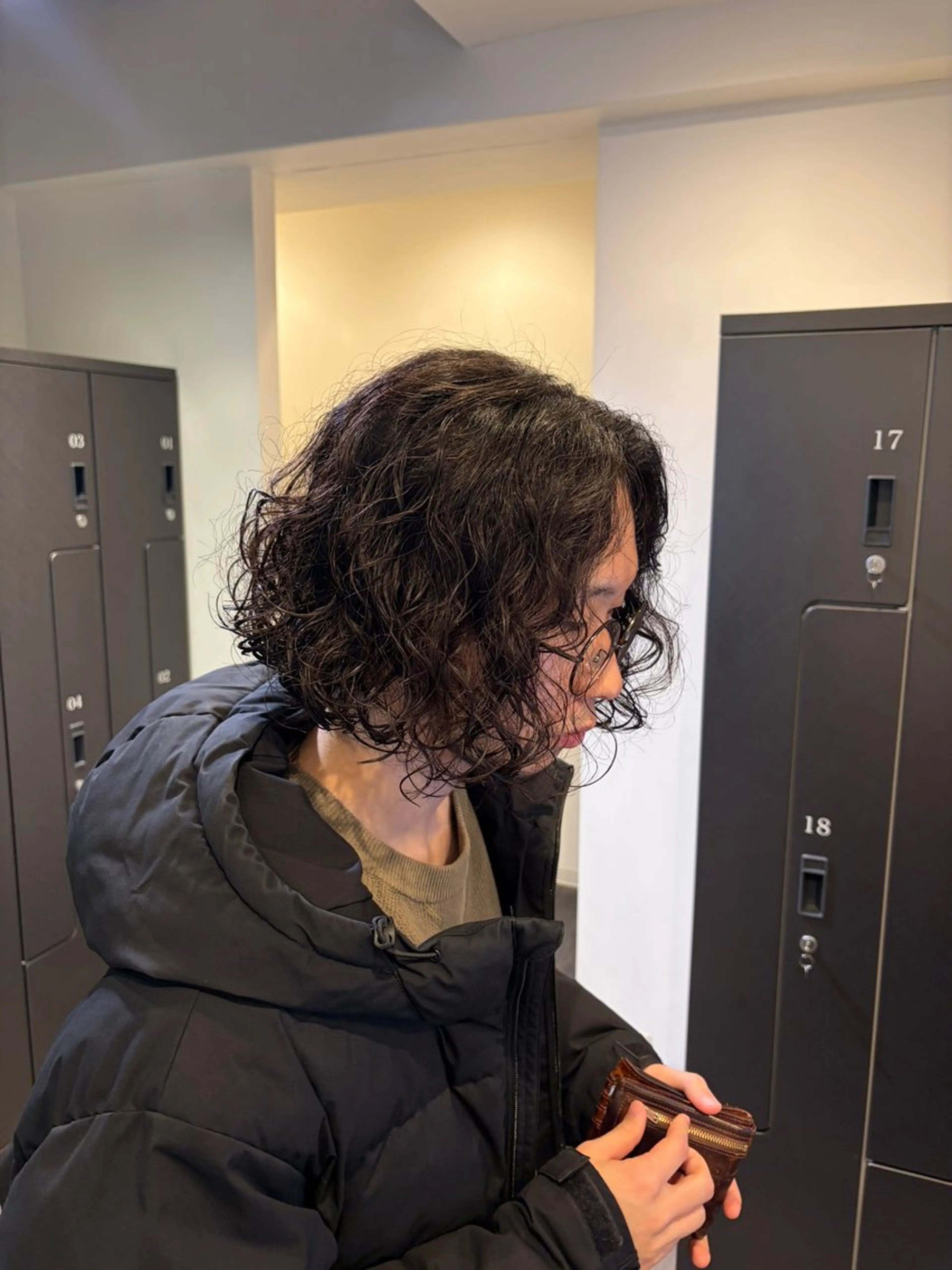 ミディアム パーマ 中川 蓮のヘアスタイル