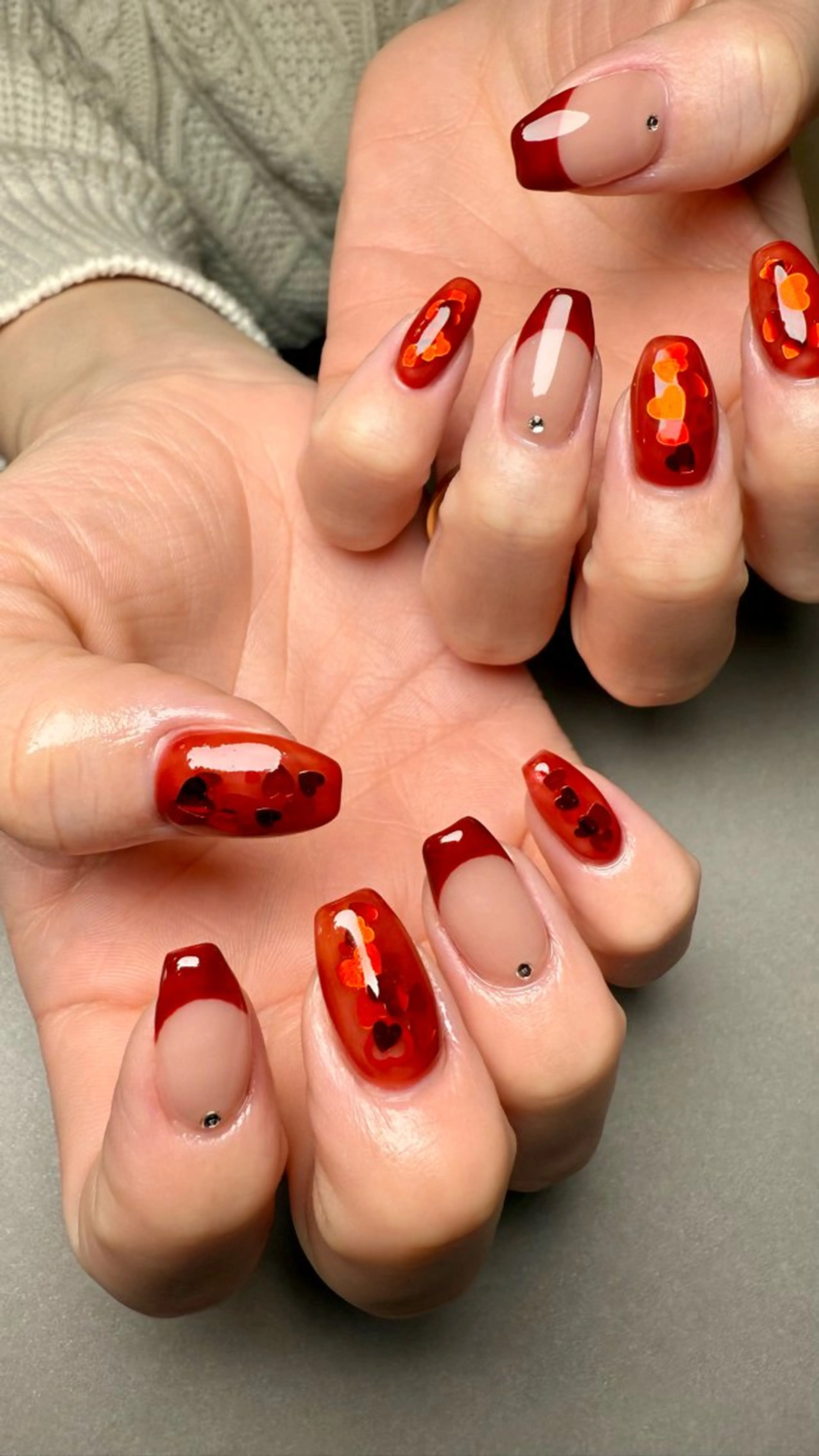 ネイル ハート ハンドネイル ハンドケア Atelier Ariのネイルデザイン