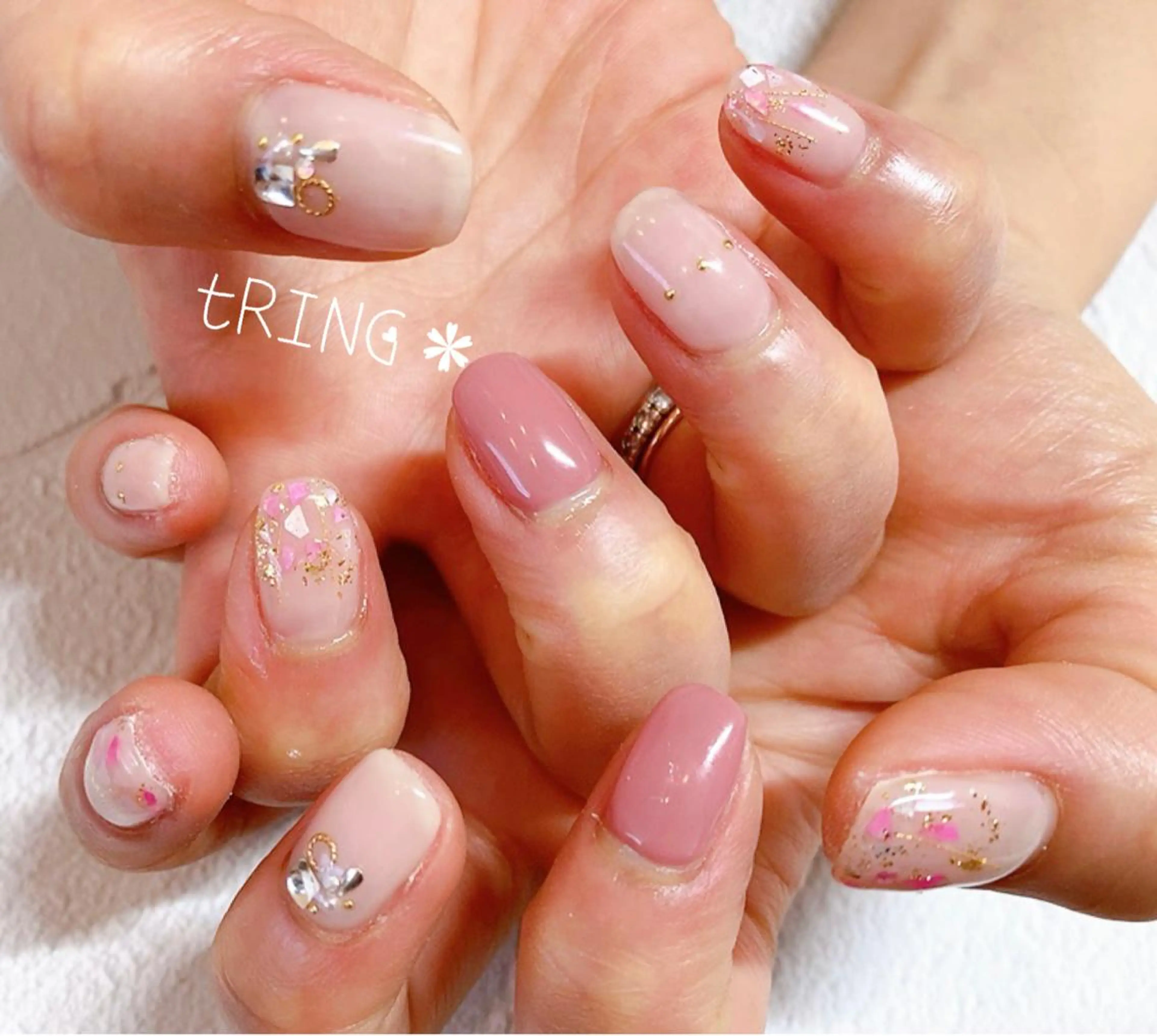 ネイル ハンドネイル tRING＊ しいの木台のネイルデザイン