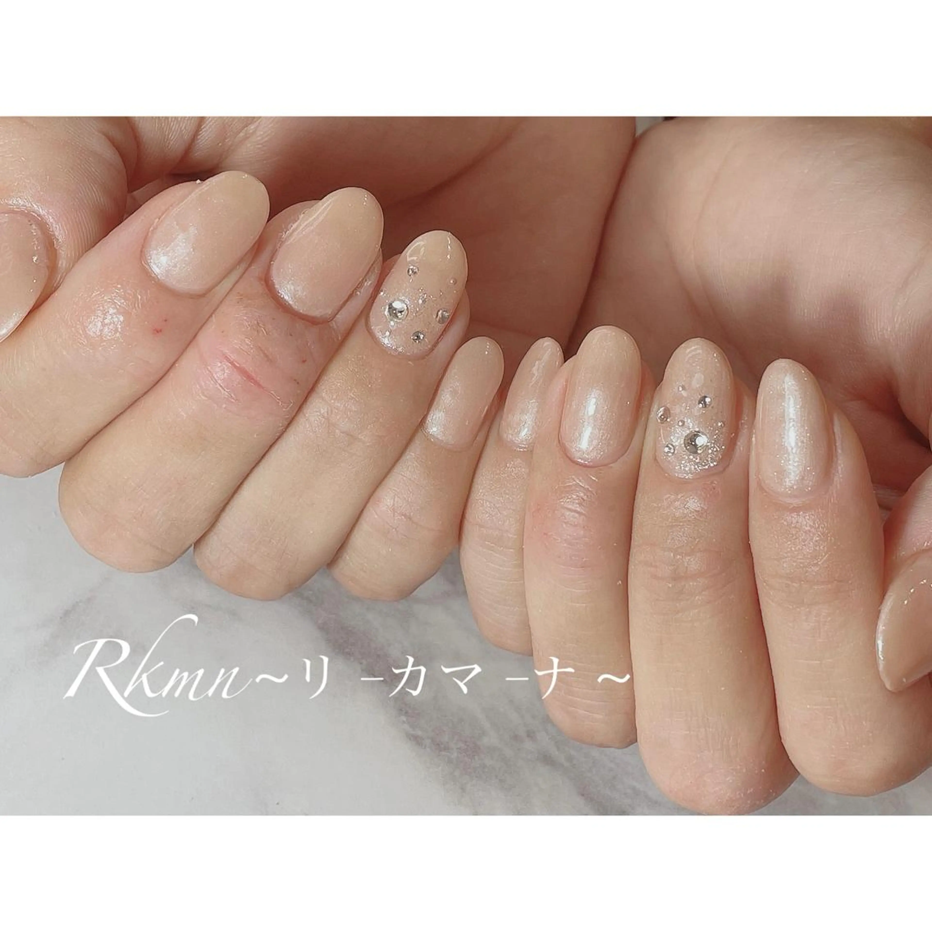 ネイル アートネイル キラキラネイル シンプルネイル 春ネイル ハンドネイル フットネイル ハンドケア Rkmn ~リ-カマ-ナ~のネイルデザイン