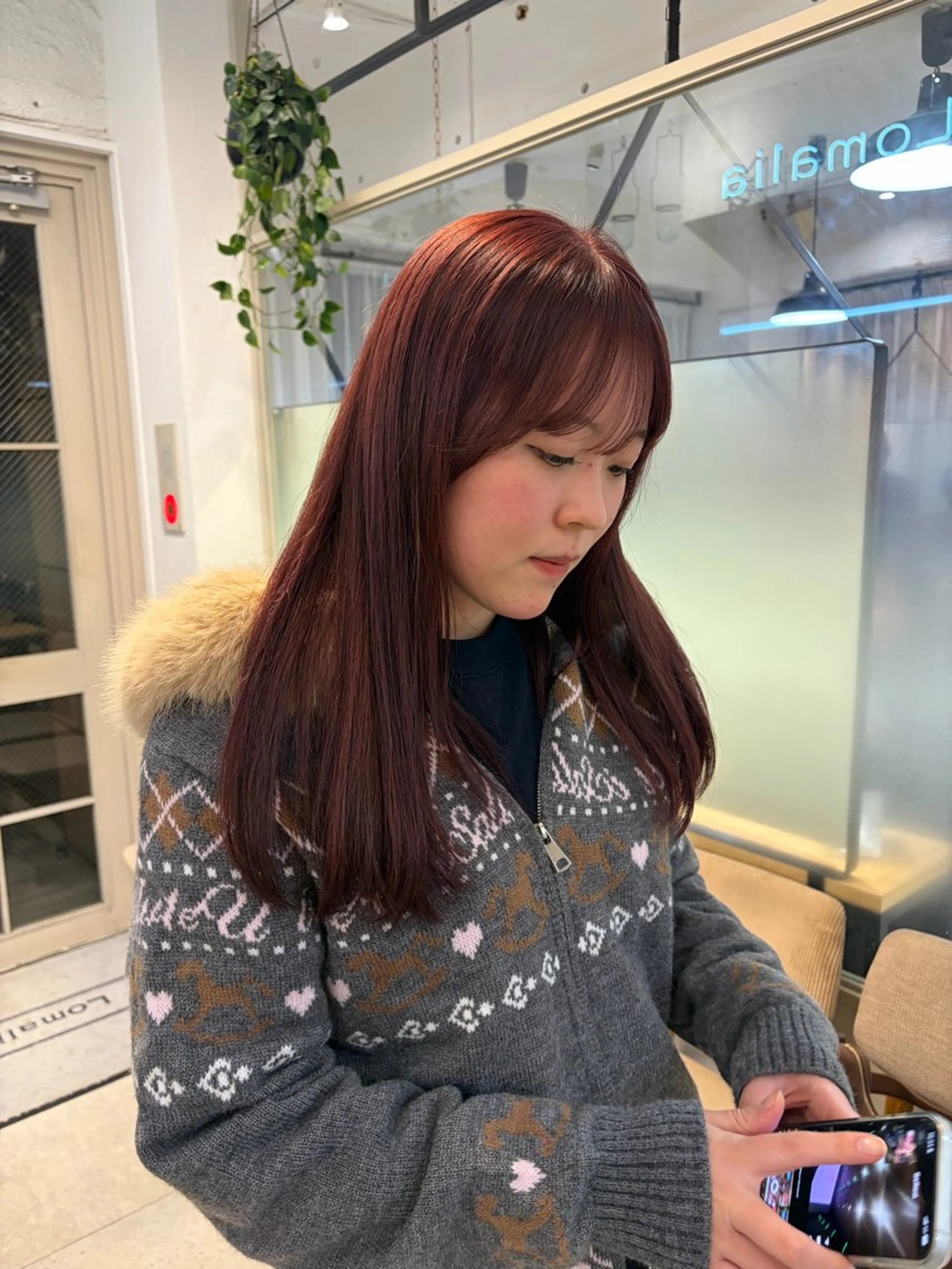 セミロング カラー ヘアカラー じゅわっと暖色カラー 🍊Moemiのヘアスタイル