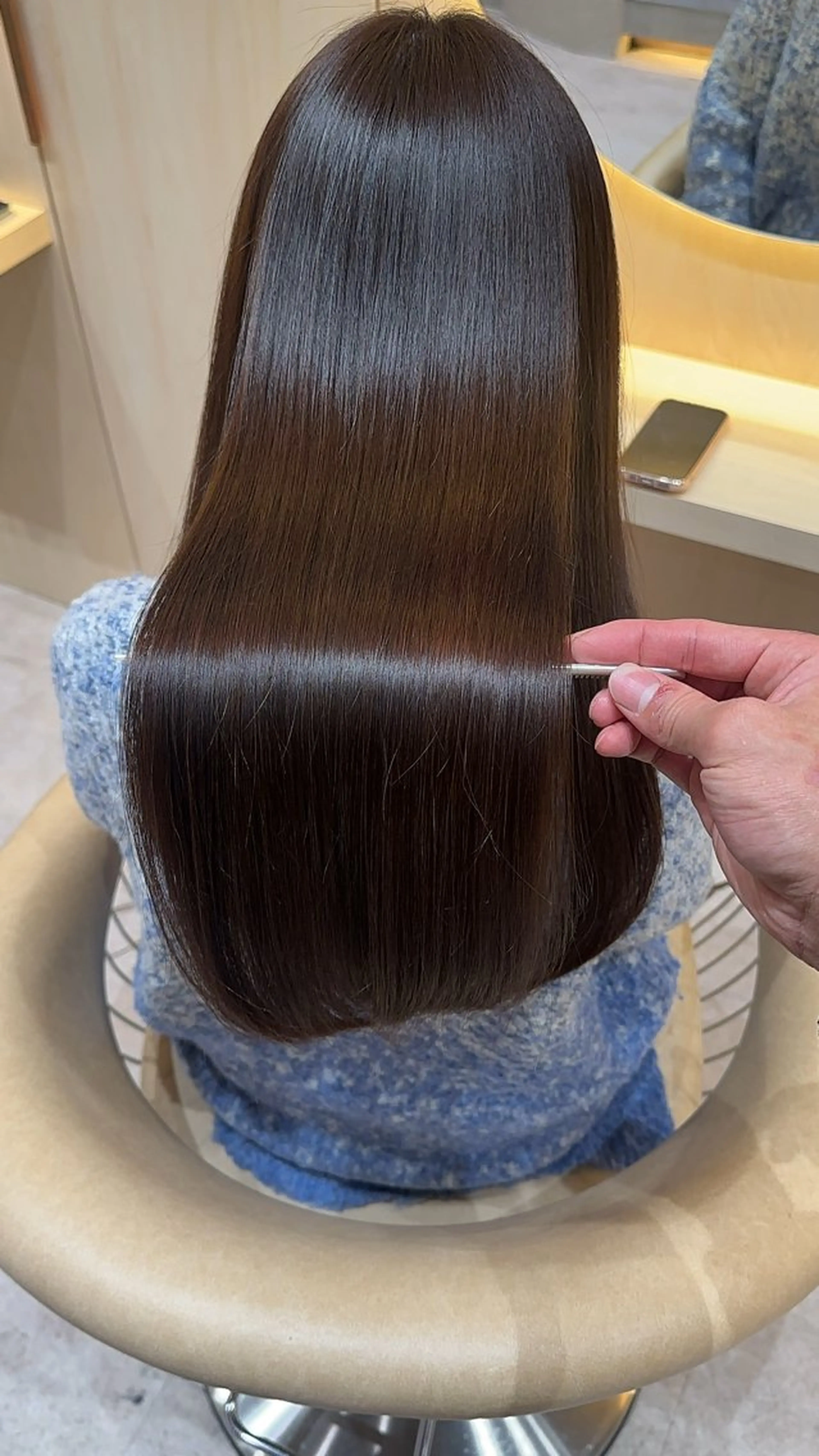 ロング カット ヘアカラー 縮毛矯正 レイヤー❣️縮毛矯 川村利幸のヘアスタイル