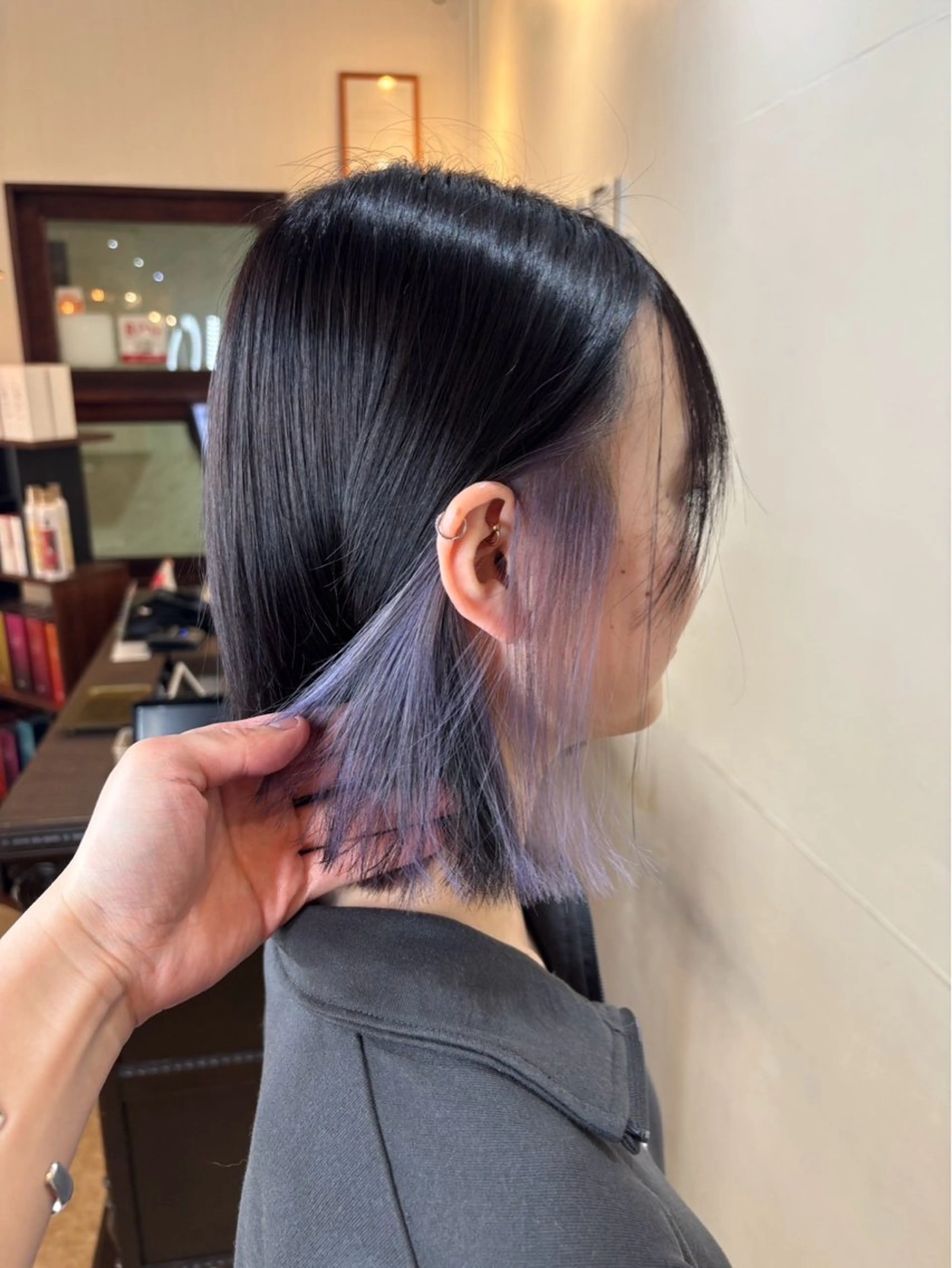 カラー ラベンダーカラー シルバー 菅野 涼 ARTS litaのヘアスタイル