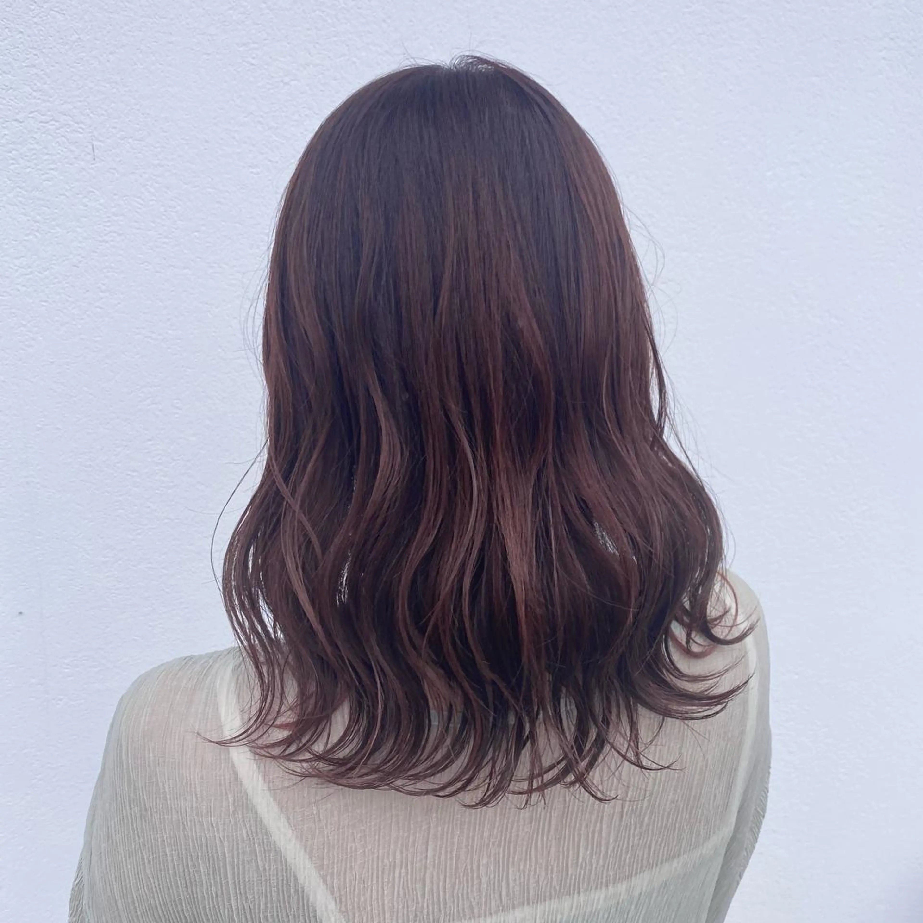 セミロング カラー バレイヤージュ ブリーチ ブラウンカラー ケアブリーチ ダブルカラー 韓国ヘア特化 💟 ララア 💟のヘアスタイル