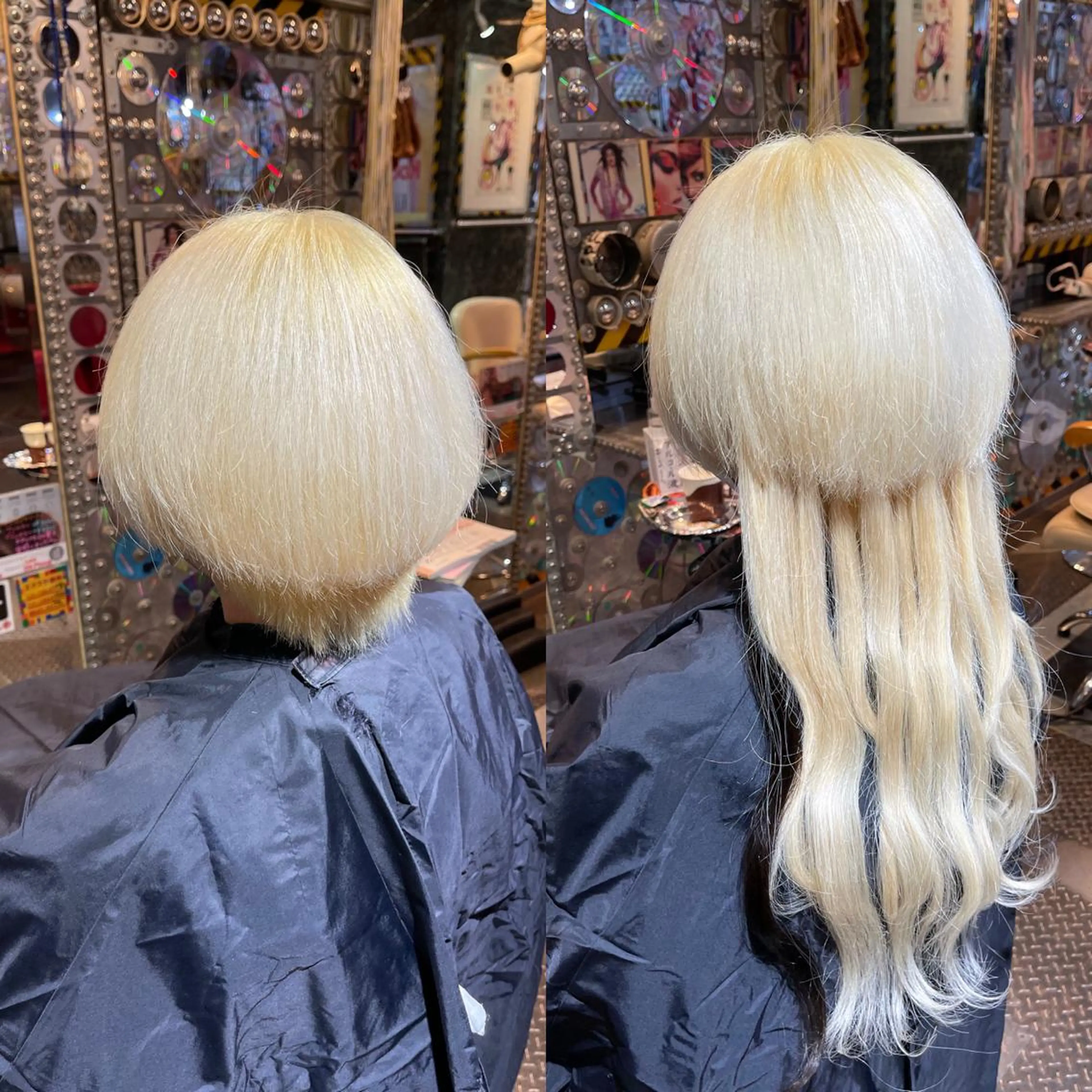 ショート カラー ヘアアレンジ 編み込みエクステ ハイトーンカラー エクステ ショートヘア ウルフカット 🌈派手髪エクステ ブレイズ🌈ひろとのヘアスタイル