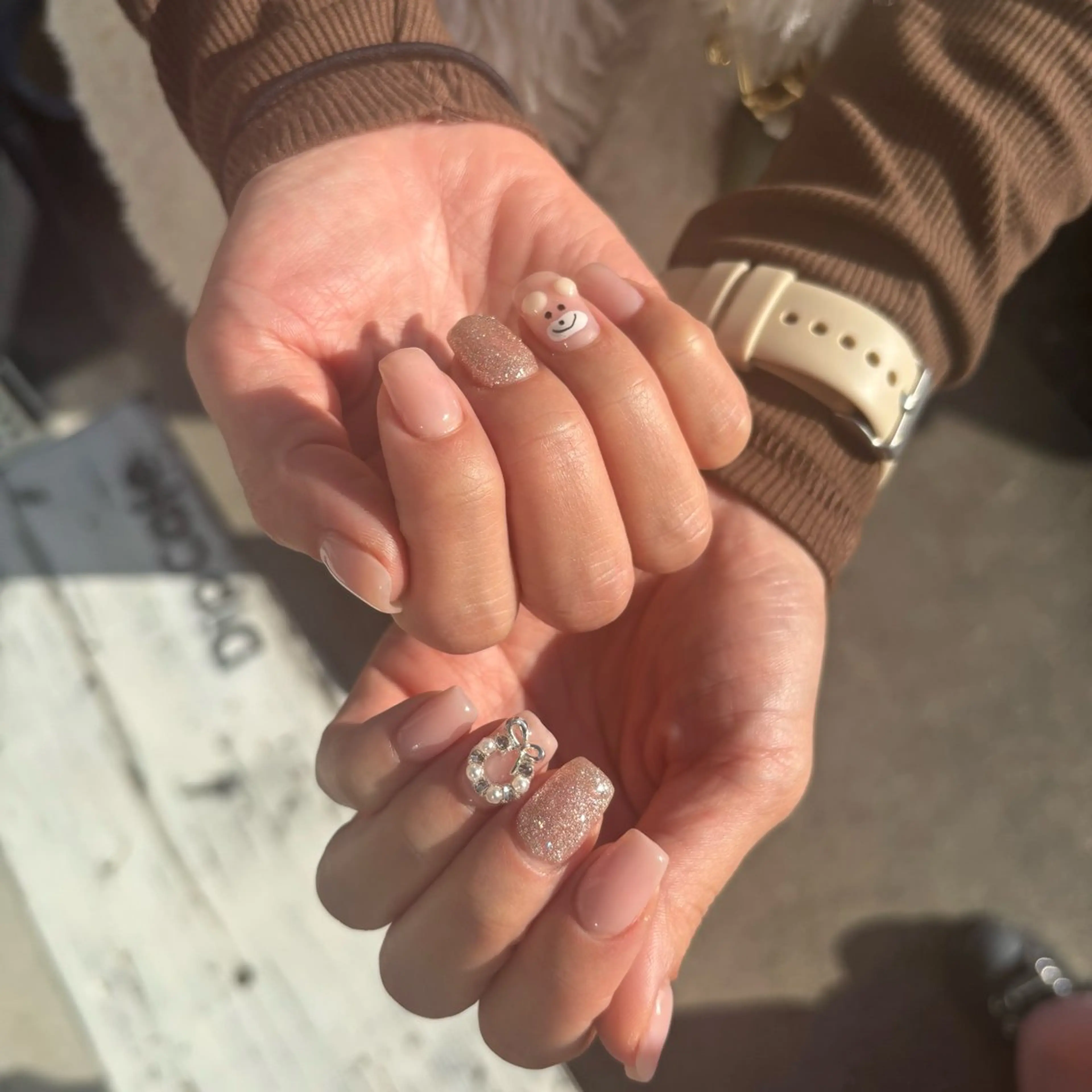 ネイル フラッシュネイル 冬ネイル クリスマス ハンドネイル ぽっぷん satomiのネイルデザイン