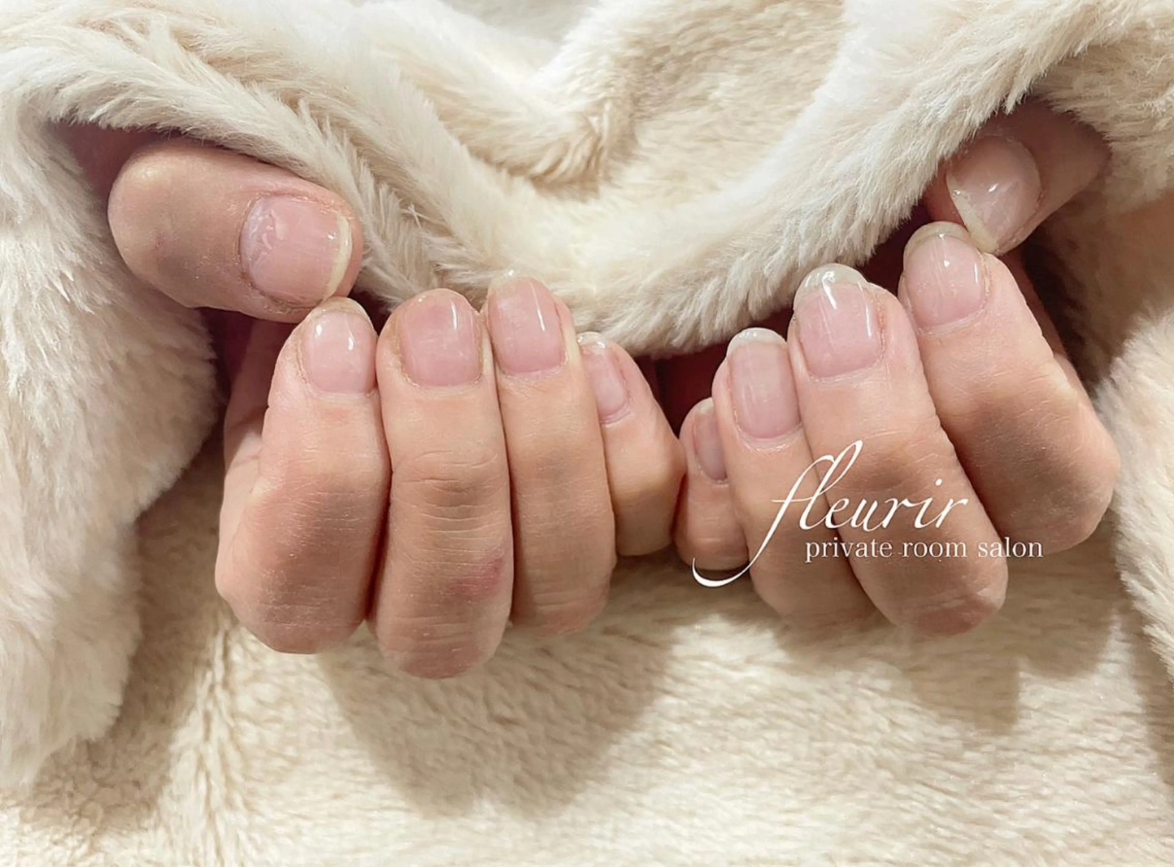 ネイル クリアネイル シンプルネイル ハンドネイル フルリール 【プライベートサロンのネイルデザイン