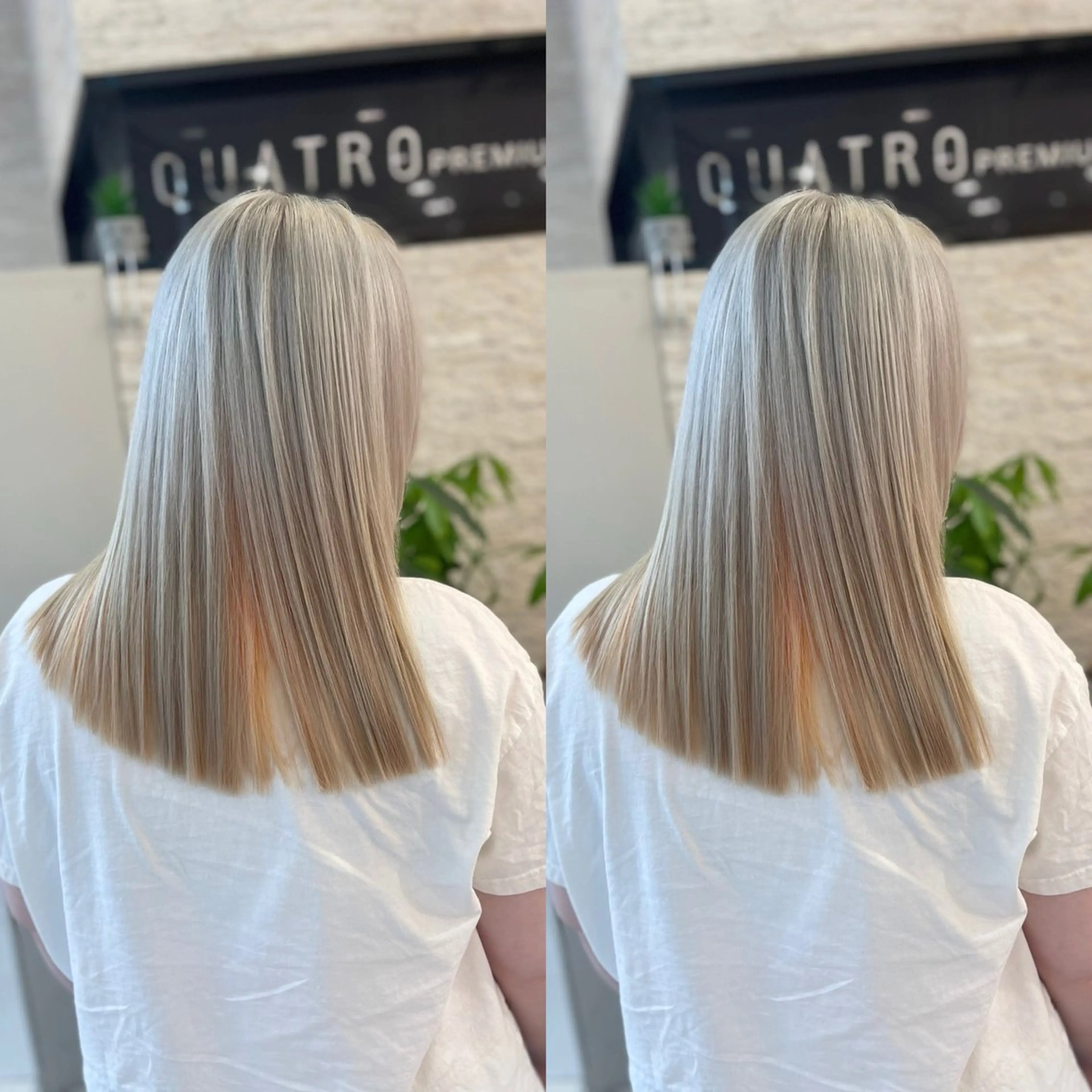 セミロング ヘアカラー Y Uのヘアスタイル