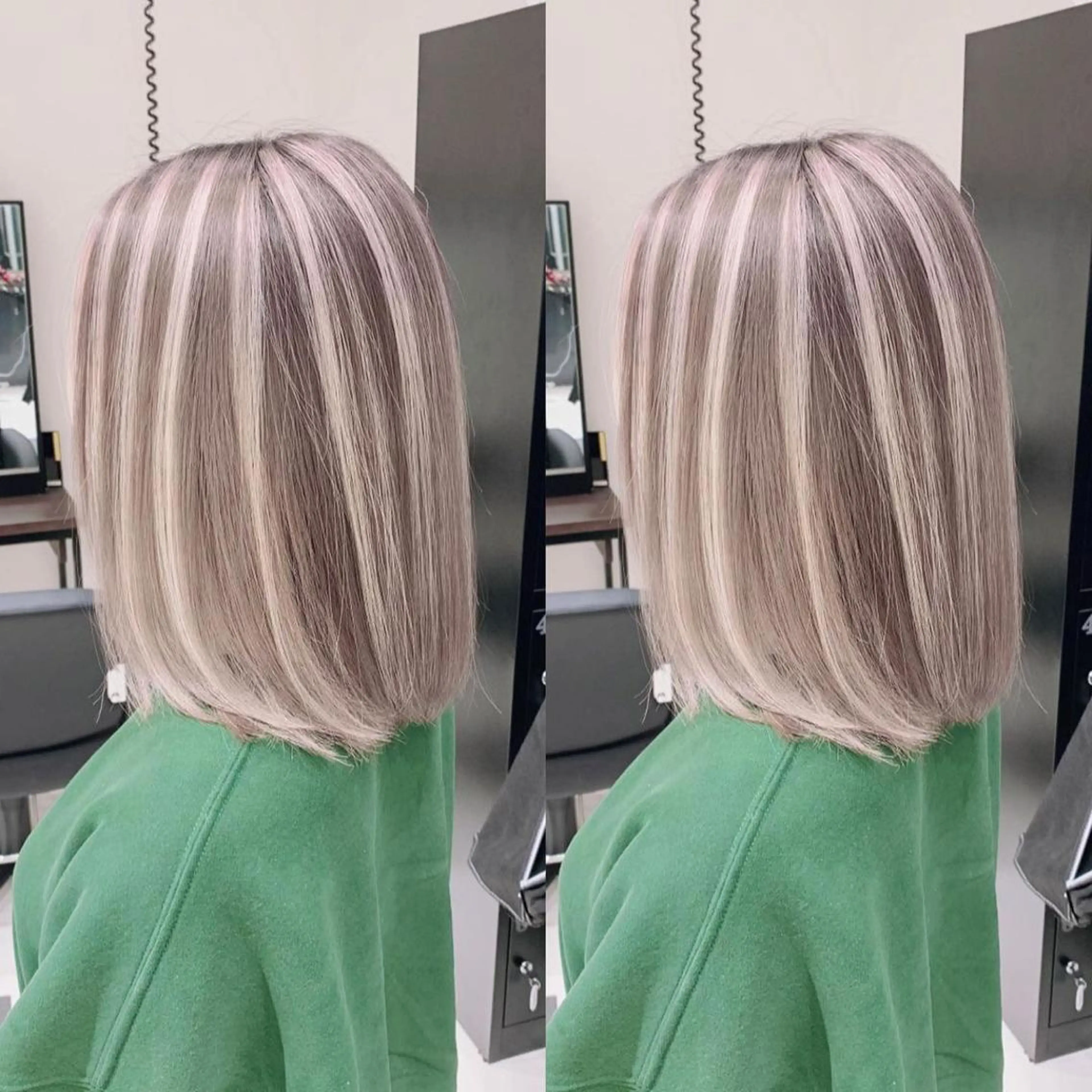 セミロング カラー ブリーチ ケアブリーチ ハイライトカラー インナーカラー ハイライト ヘアカラー 福西 洋斗のヘアスタイル