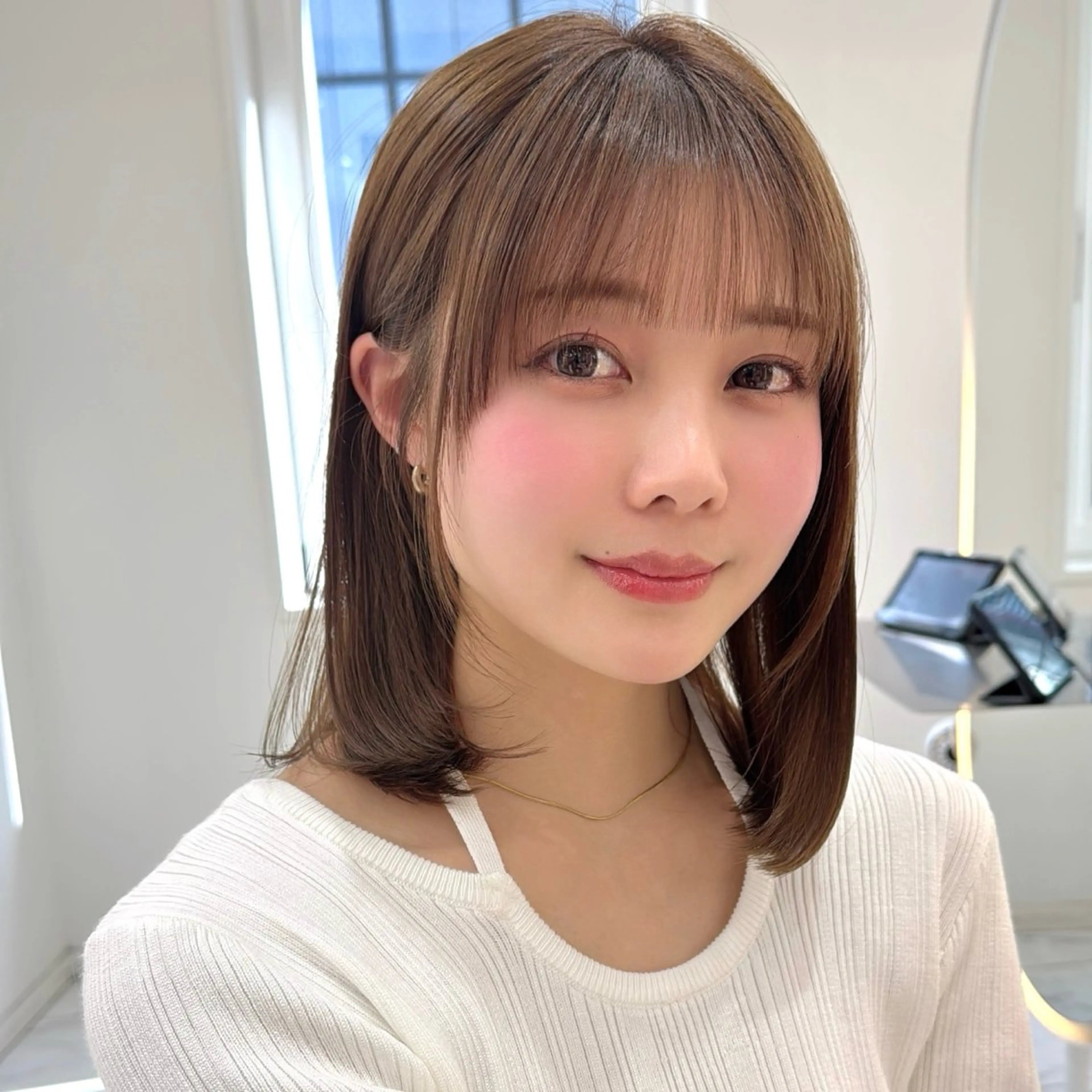 ミディアム カラー ボブ カット ヘアカラー 縮毛矯正 ボブ/レイヤー /植原健太のヘアスタイル