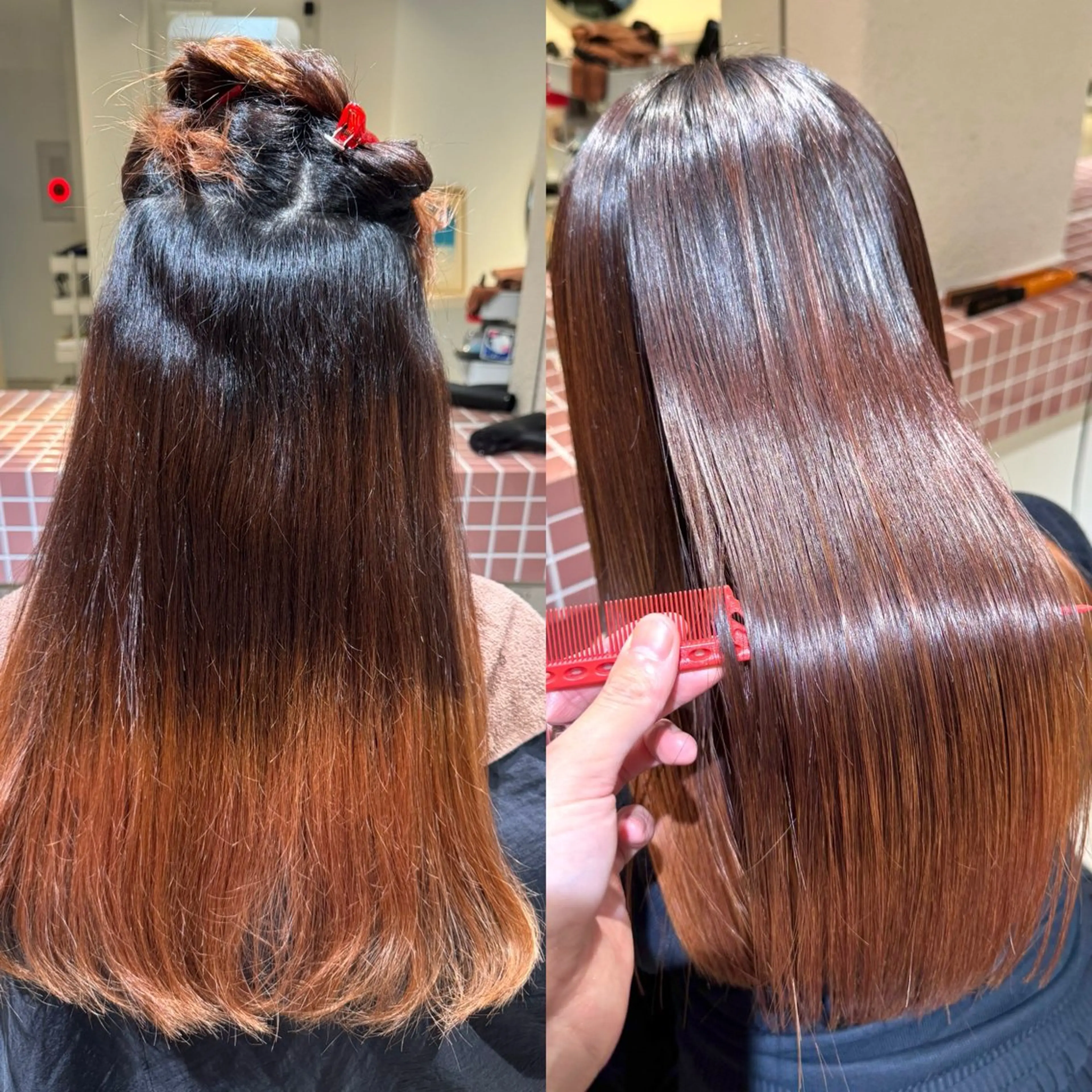 ロング 切りっぱなしボブ ショートボブ アッシュ ボブ ハイライト 髪質改善マスター 長尾勇弥/梅田中津のヘアスタイル