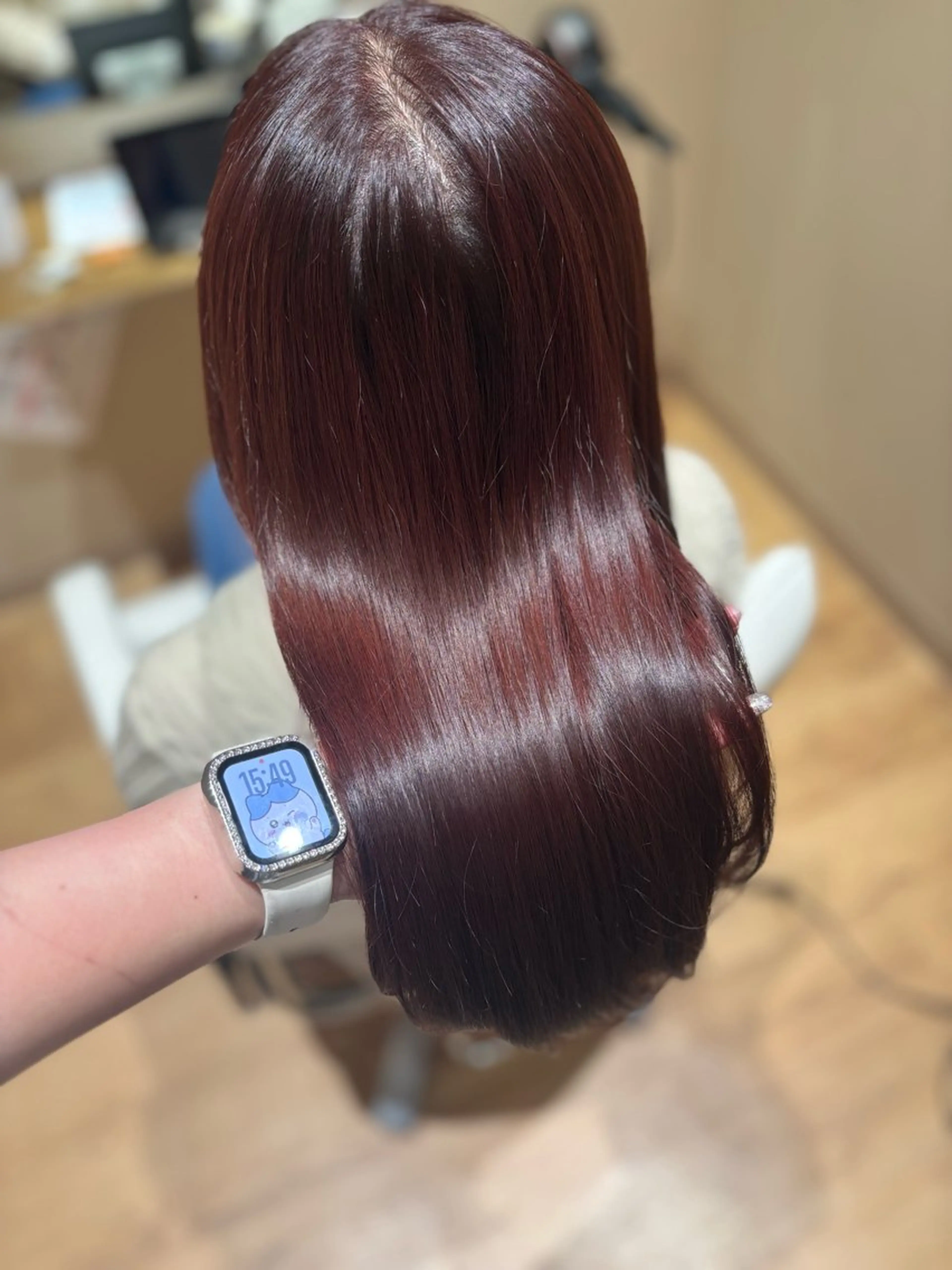 セミロング カット ヘアカラー 中島愛佳🐥⸒⸒ 縮毛矯正/艶髪カラーのヘアスタイル