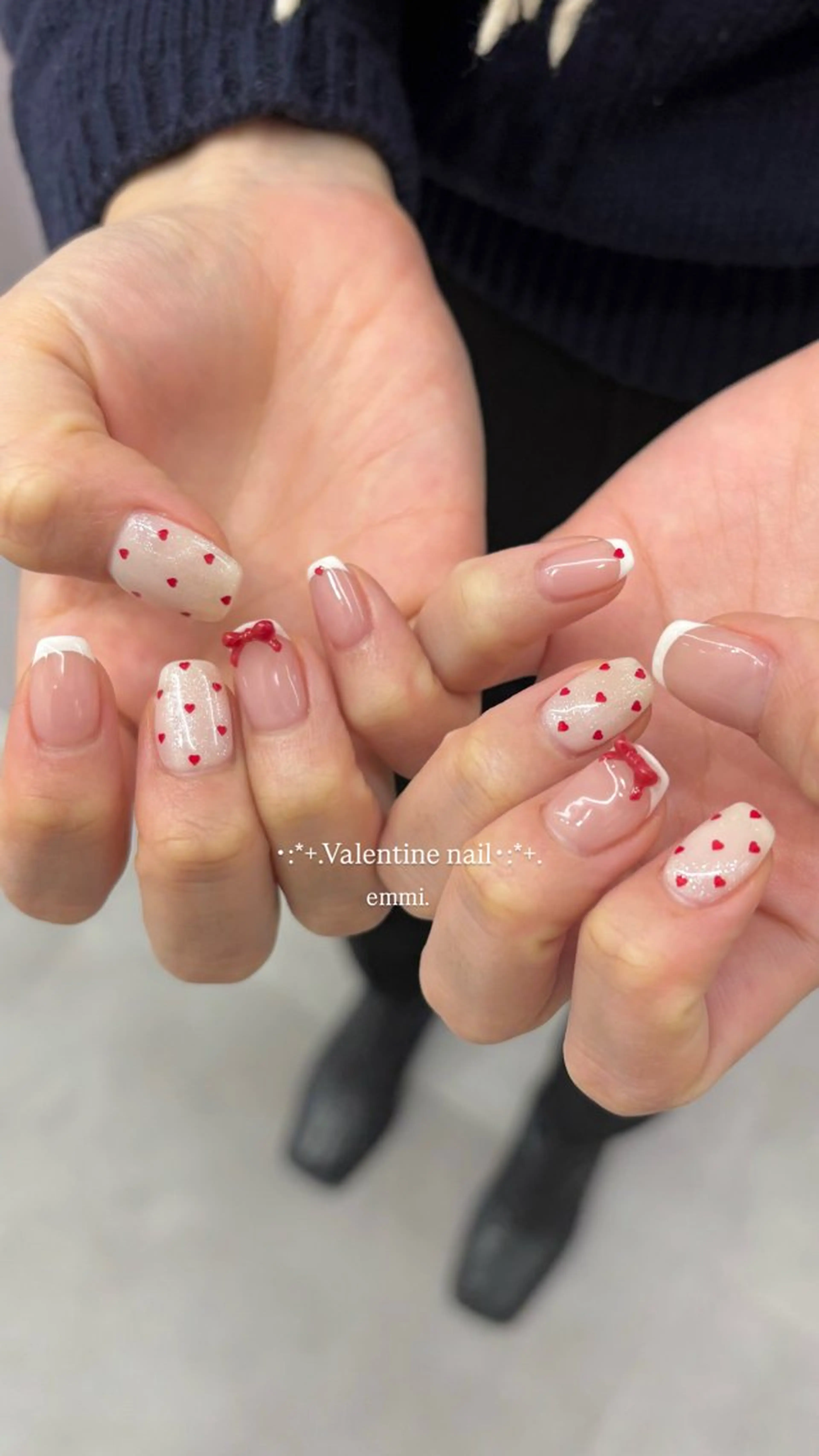 ネイル チークネイル フレンチネイル ガーリー 氷ネイル・うるうるネイル マグネットネイル emmi nailのネイルデザイン