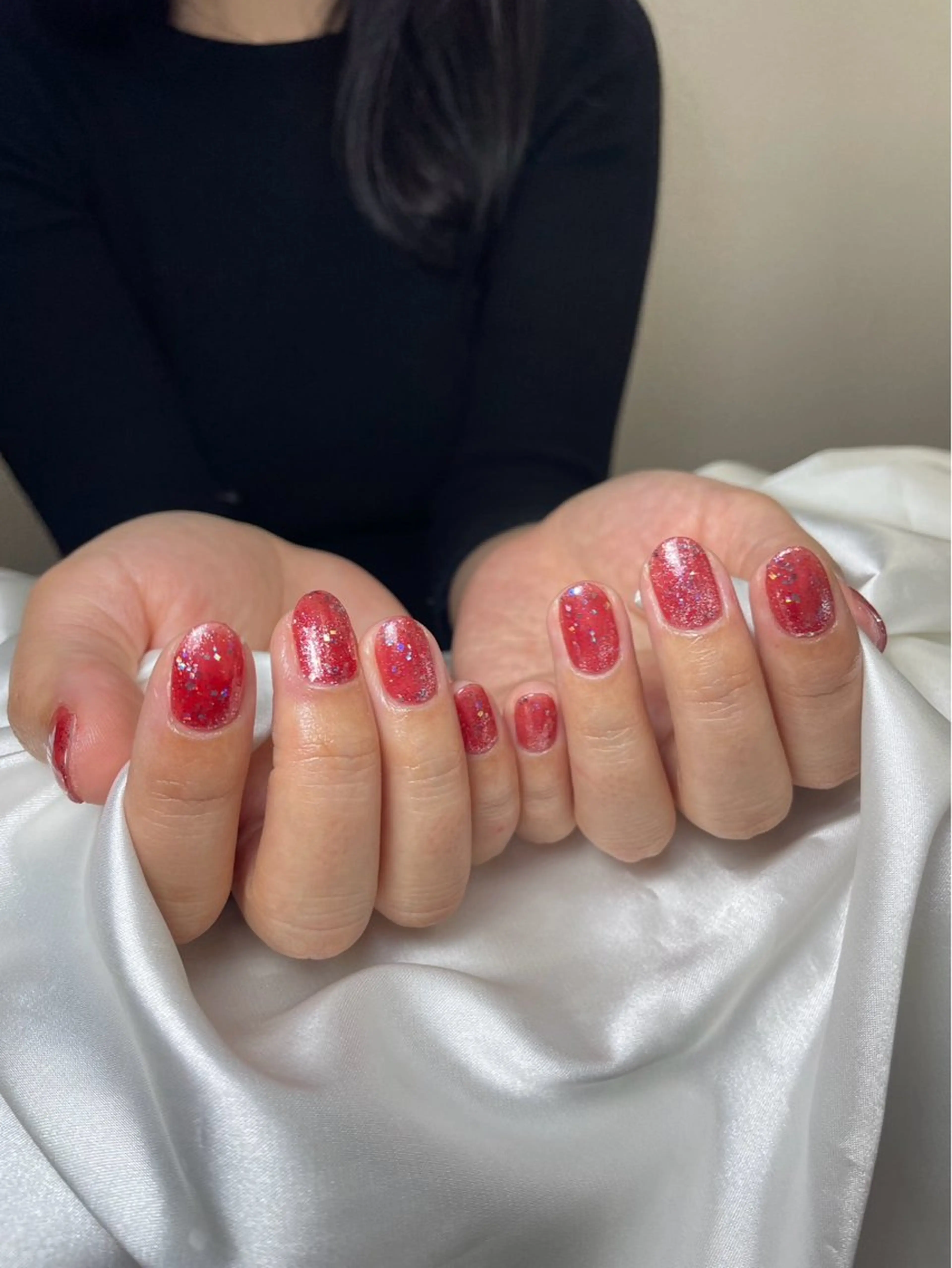 ネイル ブラウン チークネイル 桜ネイル 長さ出し フットネイル ハンドネイル XIINH NAIL SALONのネイルデザイン