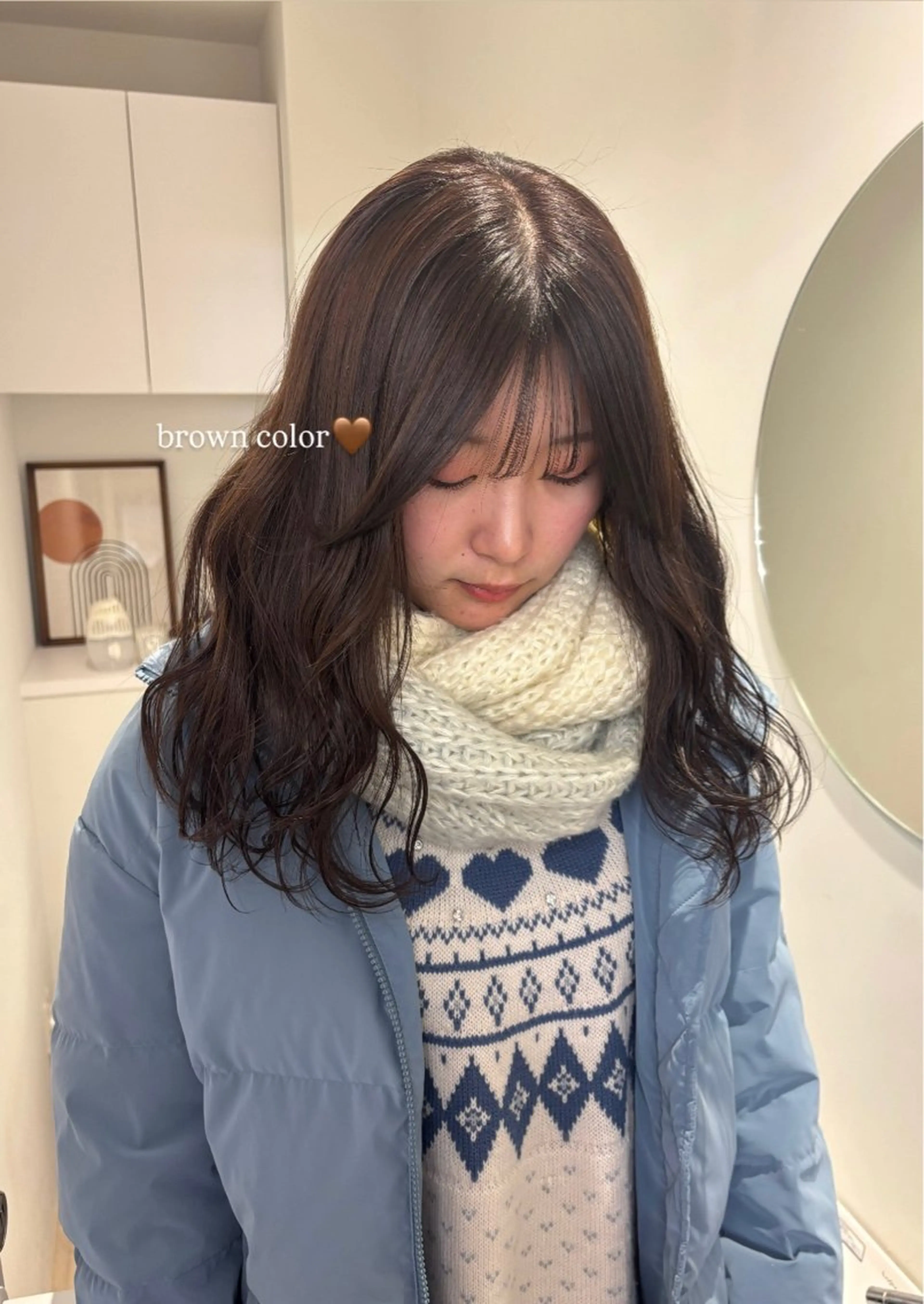 セミロング カット ヘアカラー トリートメント リン🔔ボブ cut 柔らかベージュ🤎のヘアスタイル