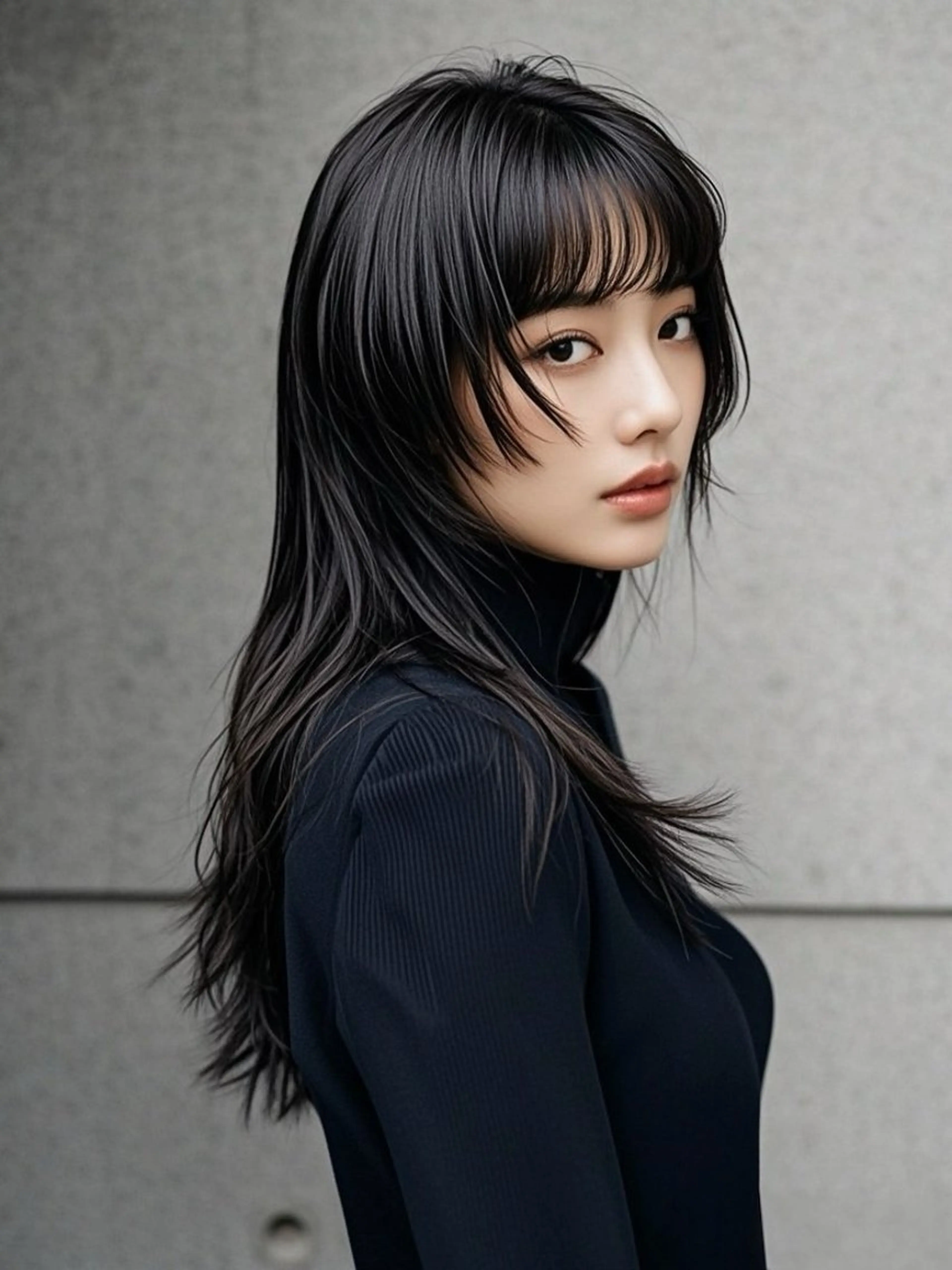 ロング ショートボブ アッシュ ボブ くびれヘア ハッシュカット カット ヘアカラー トリートメント ウルフカット 811 大阪梅田 ウルフのヘアスタイル