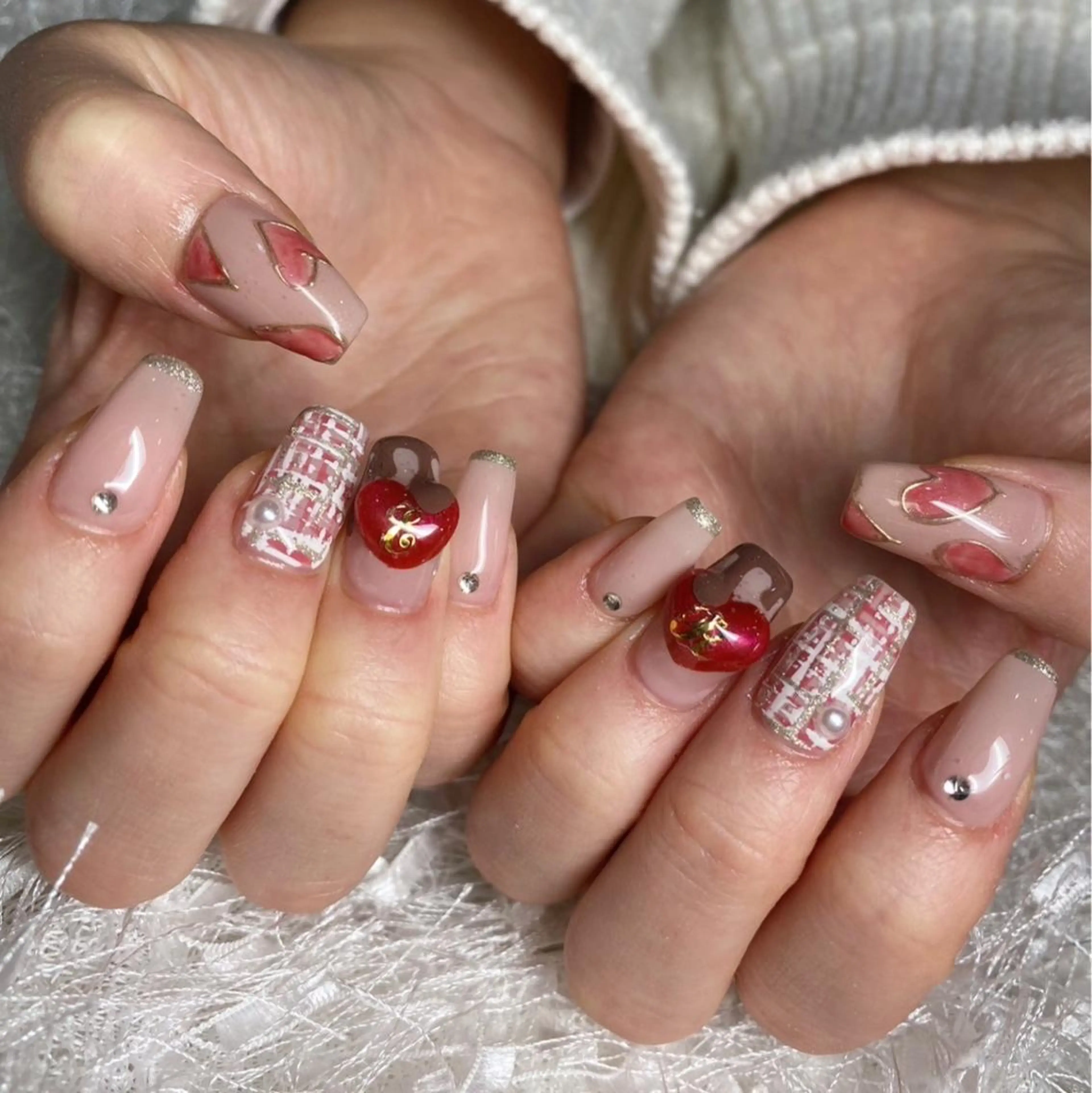 ネイル 長さ出し フレンチネイル ジェルネイル グラデーション 韓国ネイル ハンドネイル Nail&eye Belire 新宿のネイルデザイン