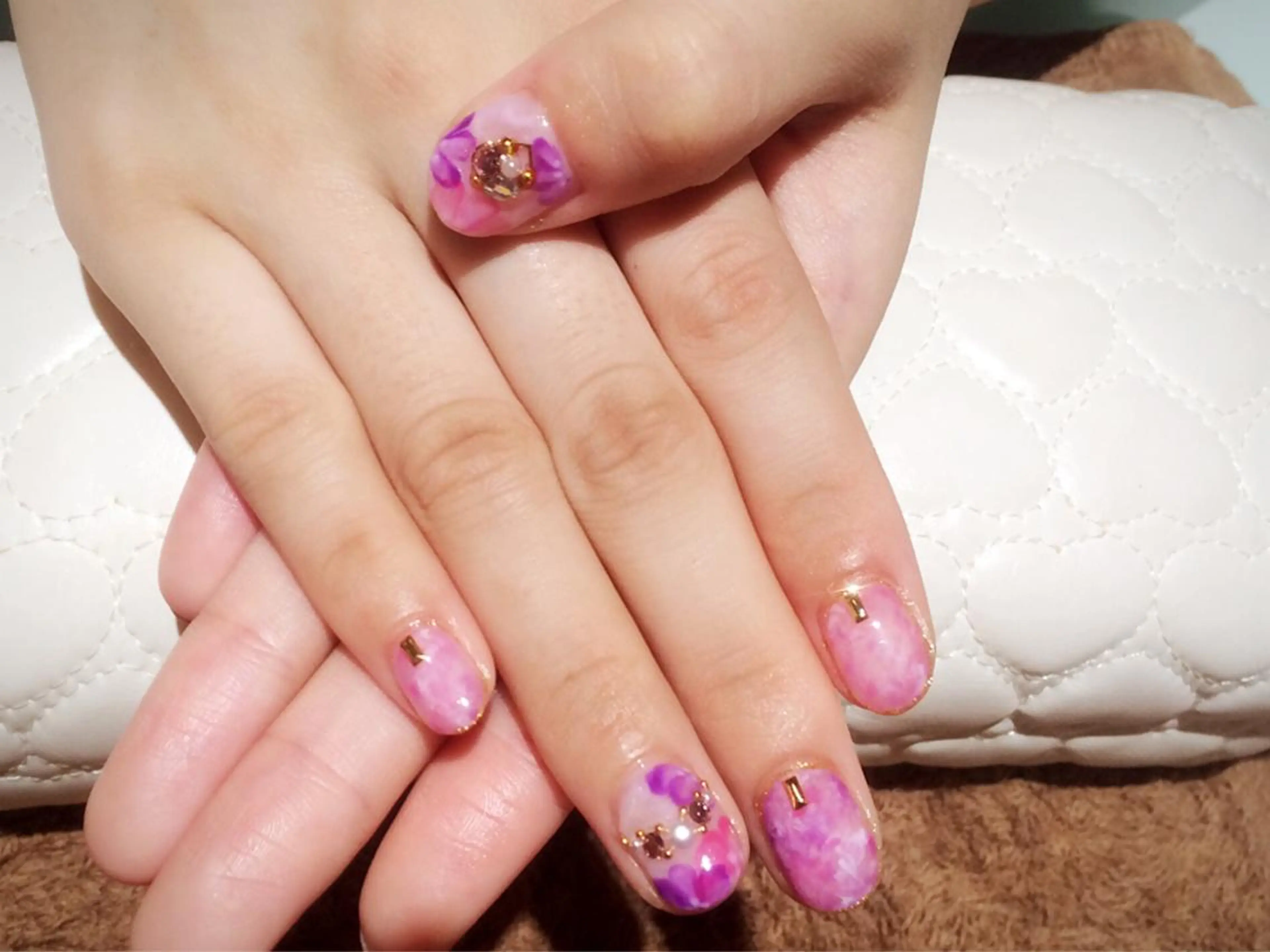 ネイル ピンク パープル Flam Nailのネイルデザイン
