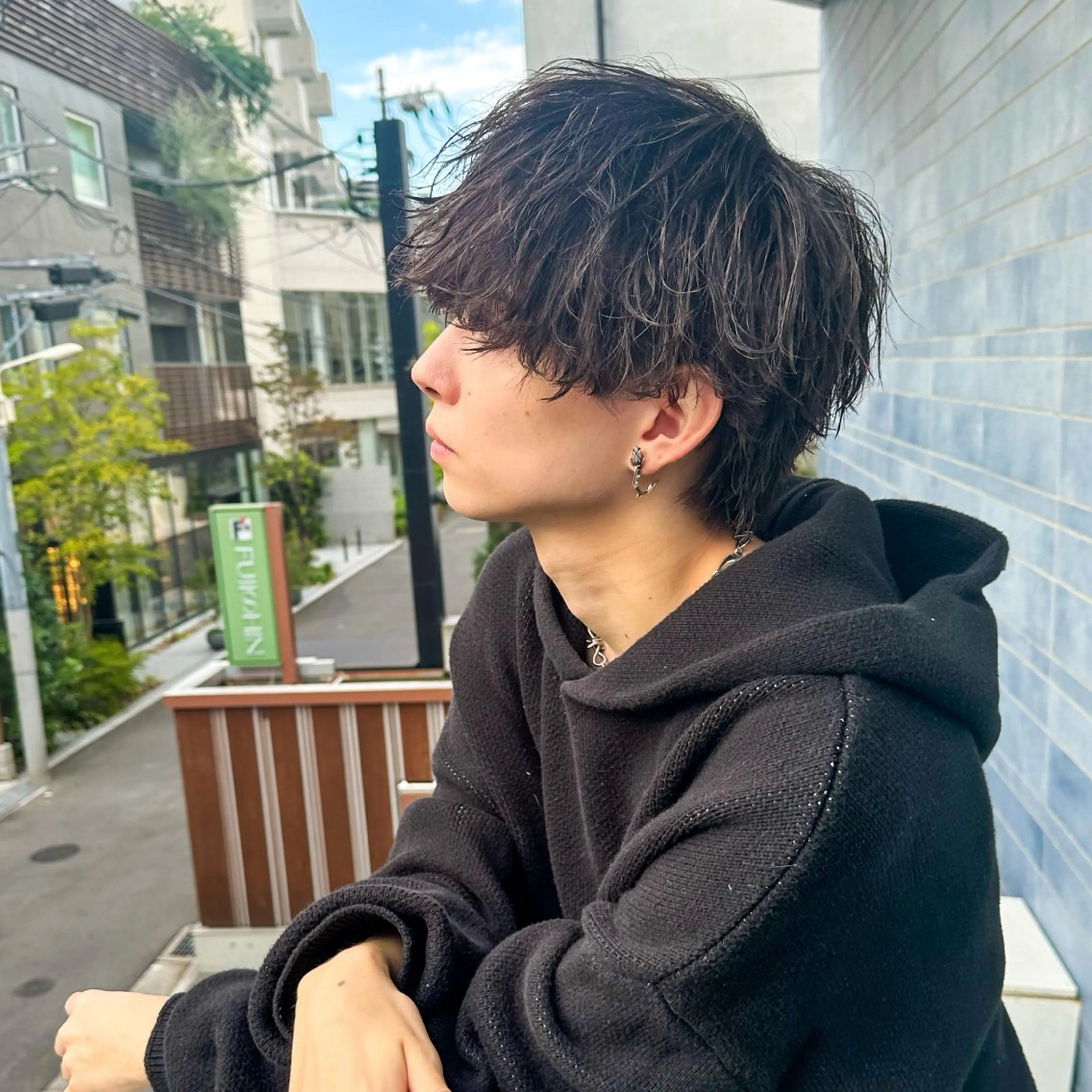 ミディアム カラー パーマ メンズ カット ハイトーン/メンズマ ッシュ/KYOHEIのヘアスタイル