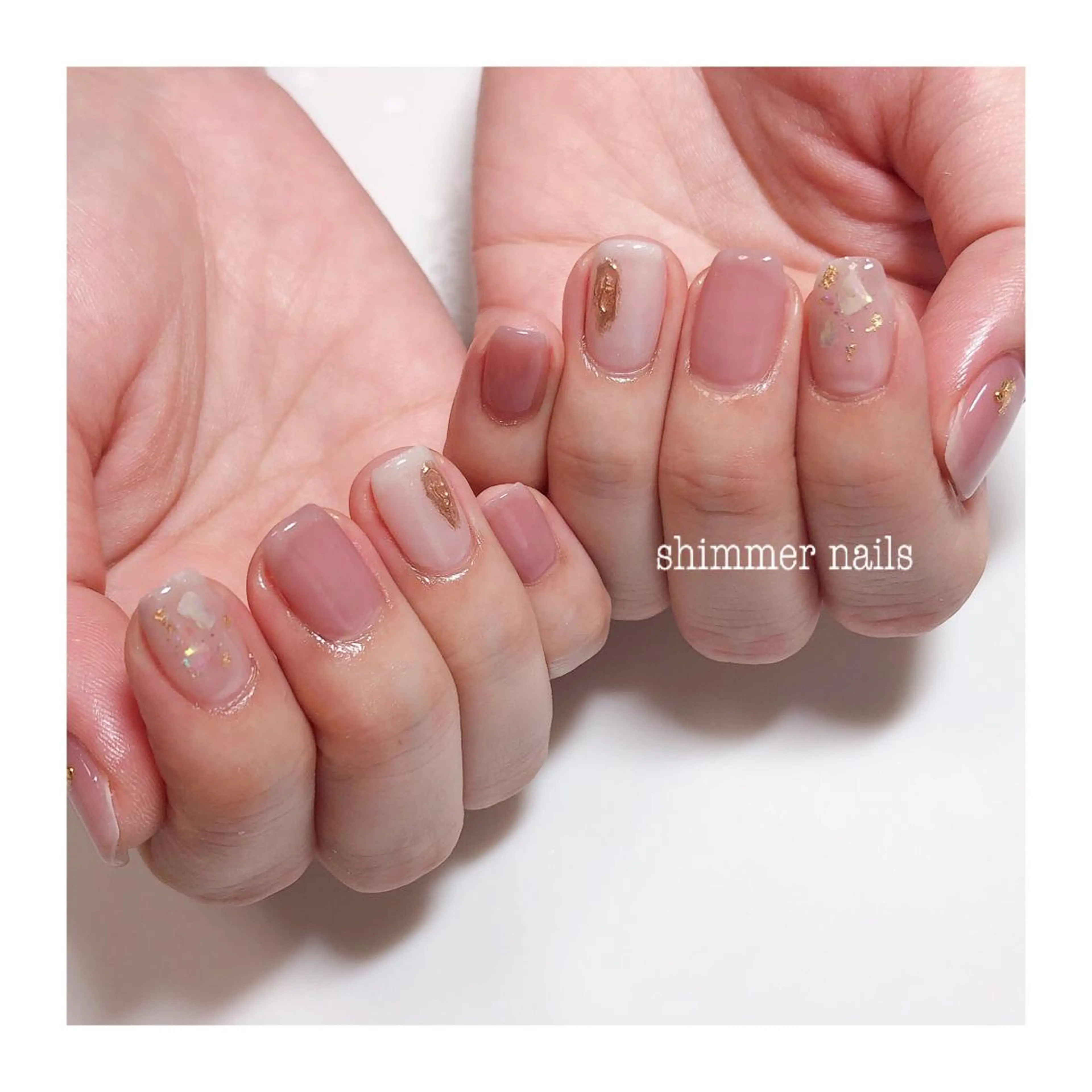 ネイル ピンク フットネイル shimmer nailsのネイルデザイン