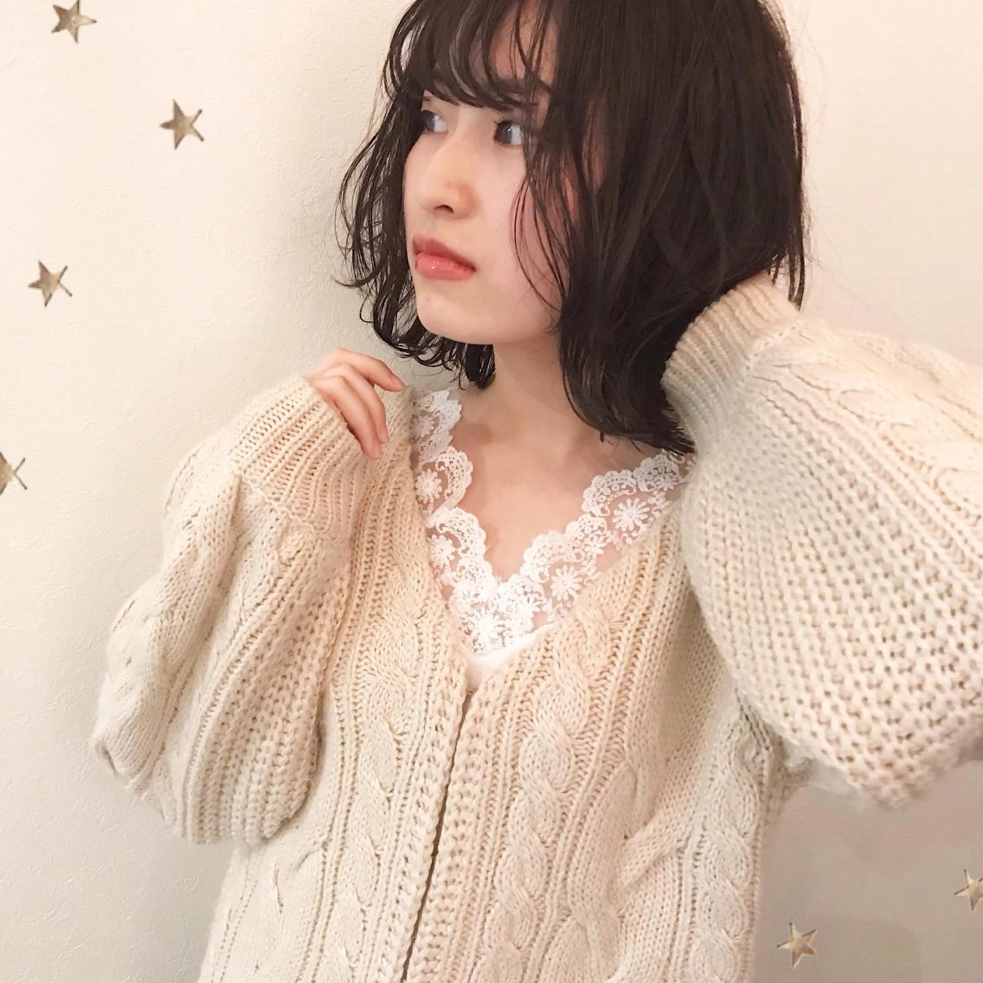 ミディアム カラー 市川 千夏のヘアスタイル