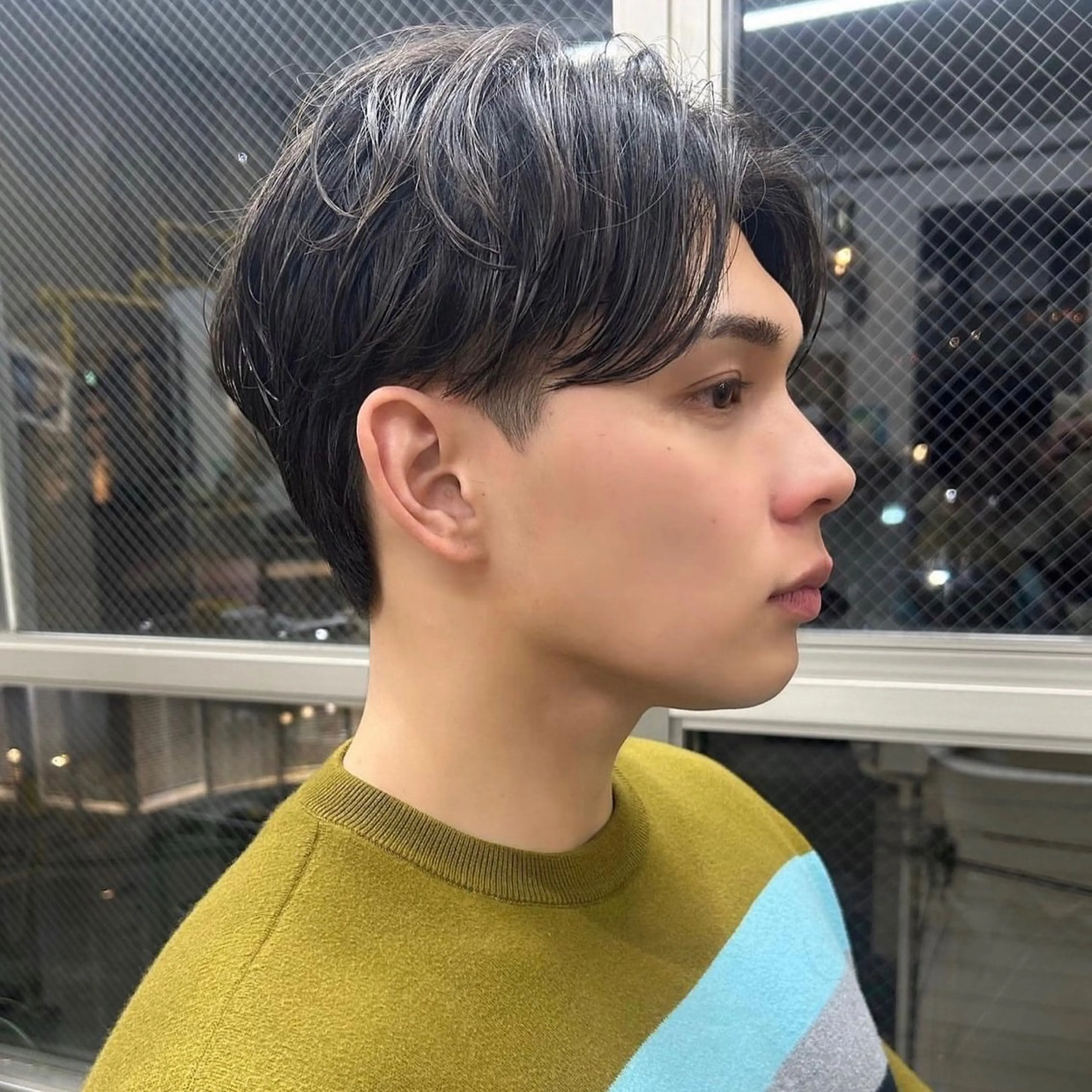 ショート メンズ センターパート カット パーマ 谷口 瑠莉のヘアスタイル