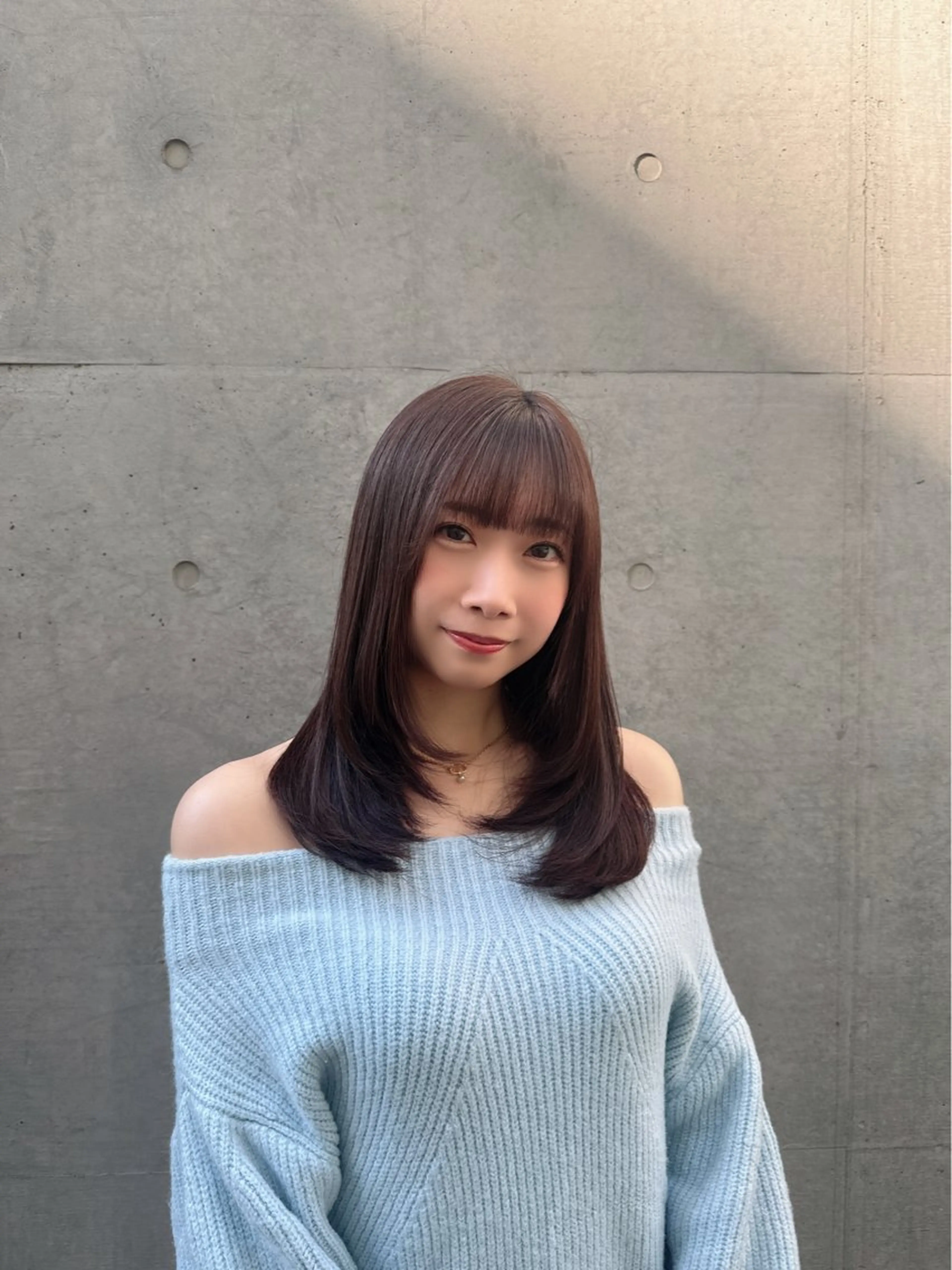 ミディアム 韓国艶髪/透明感 カラー/ひなののヘアスタイル