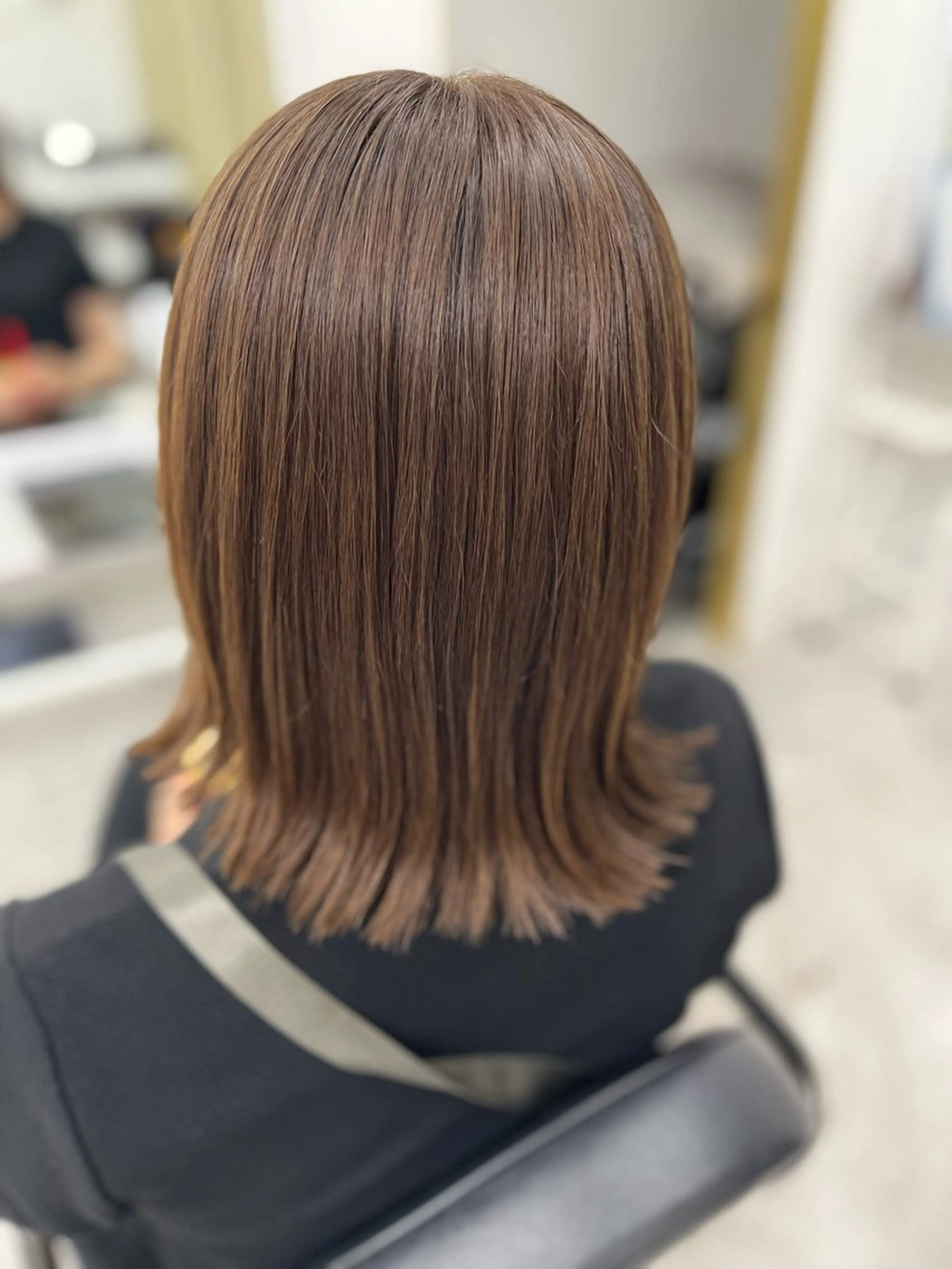 ミディアム カラー ブラウンカラー ミルクティーブラウン ボブ 外ハネヘア カット ヘアカラー トリートメント 🫧ぷる艶カラー🫧 Yuubi🦩のヘアスタイル