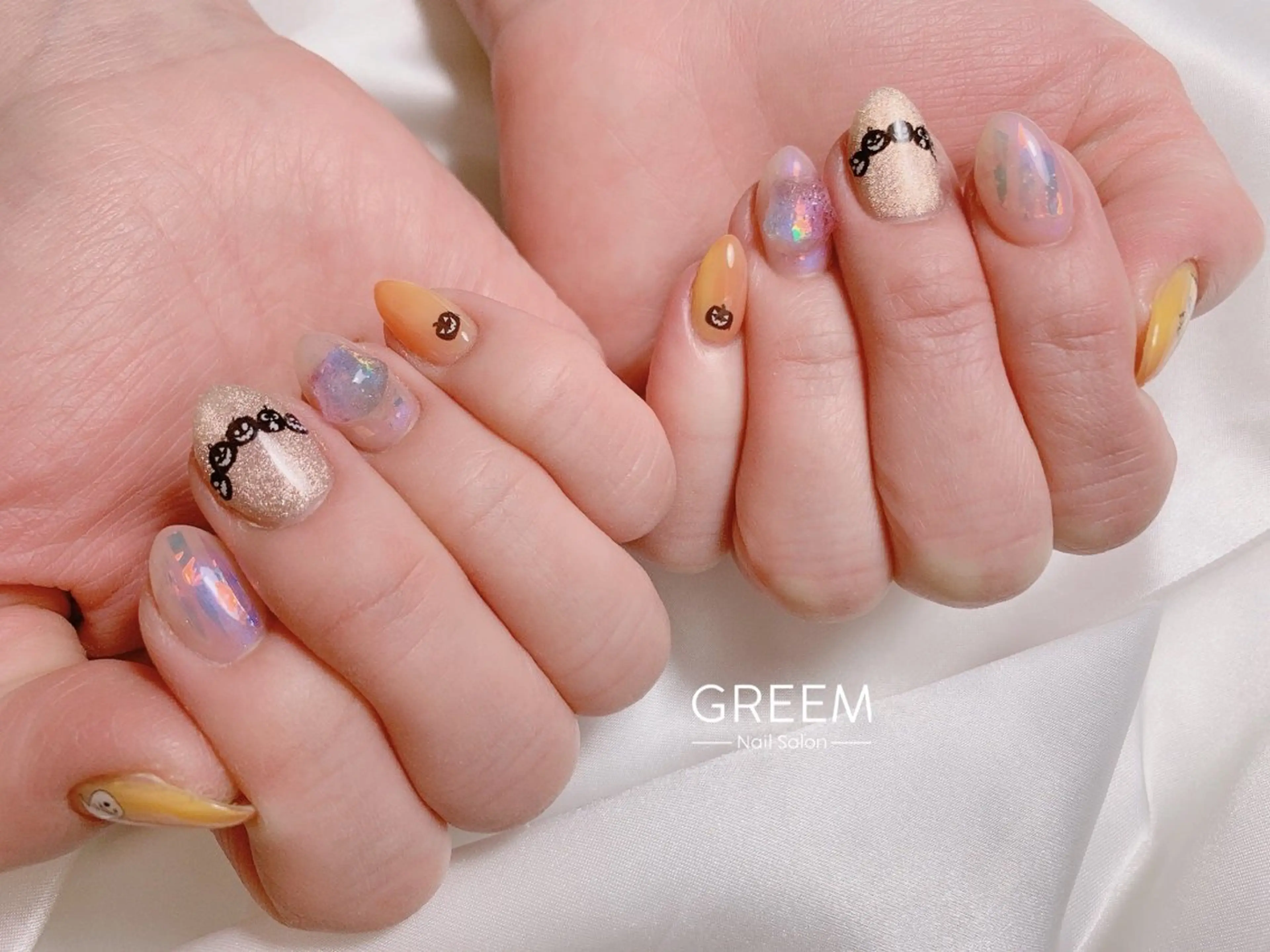 ネイル フラッシュネイル ジェルネイル ハロウィン マグネットネイル オフィスネイル ハンドネイル GREEM グリームのネイルデザイン
