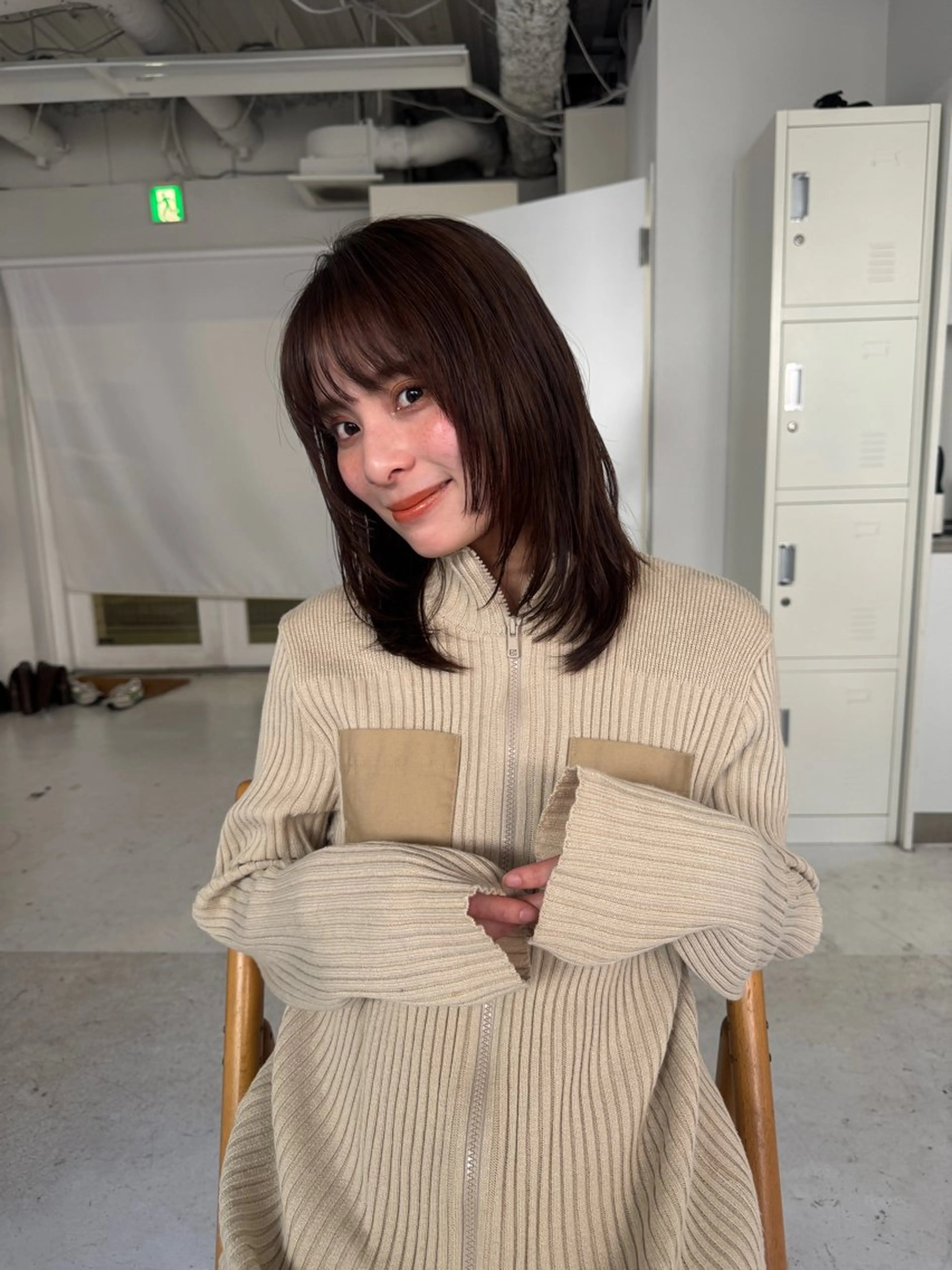 ミディアム カラー カット ヘアカラー 伶風/ボブ/ ハッシュカットのヘアスタイル