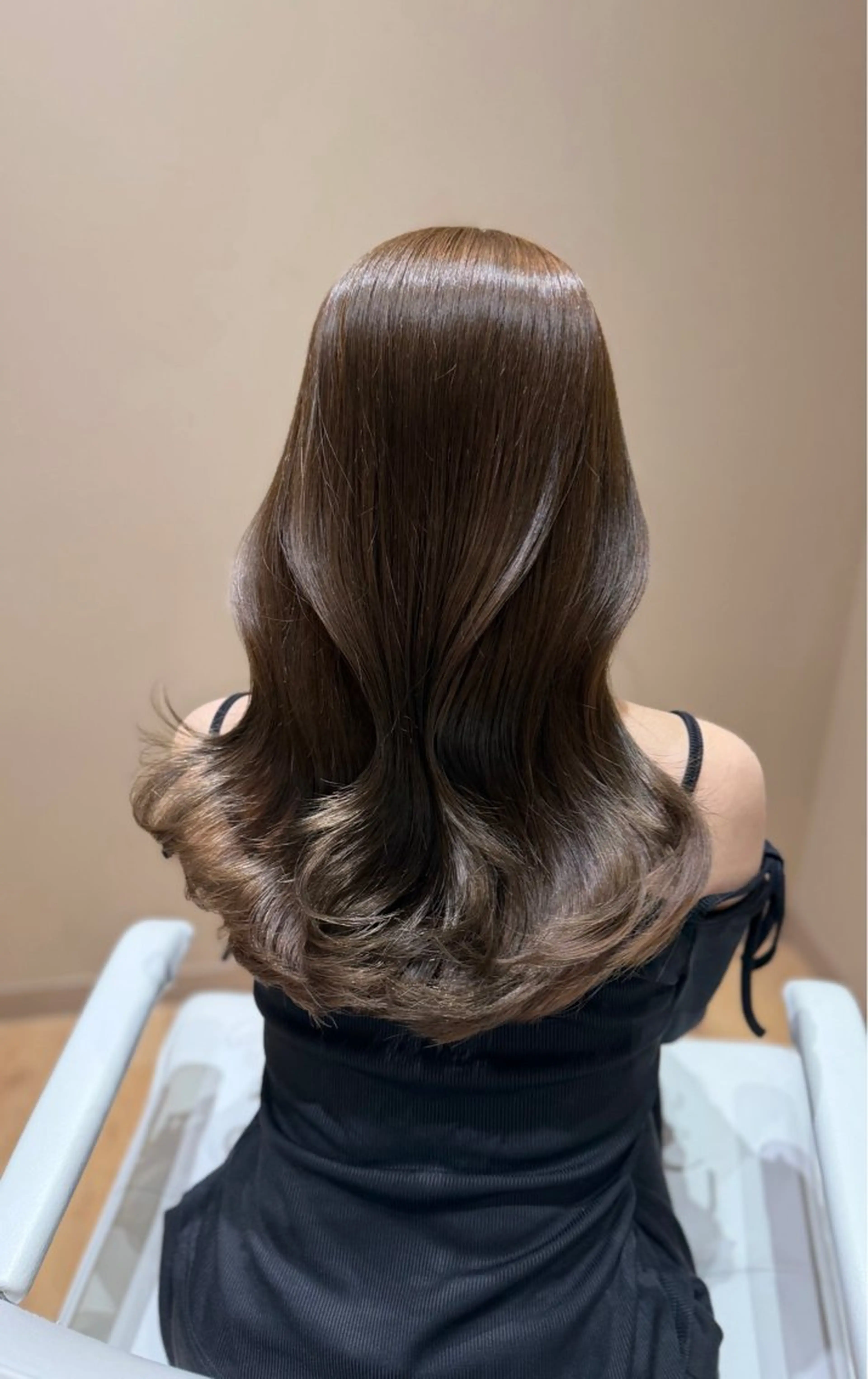 ロング カラー ベージュカラー ダブルカラー オリーブベージュ minori🤎 ナチュラル韓国ヘアのヘアスタイル