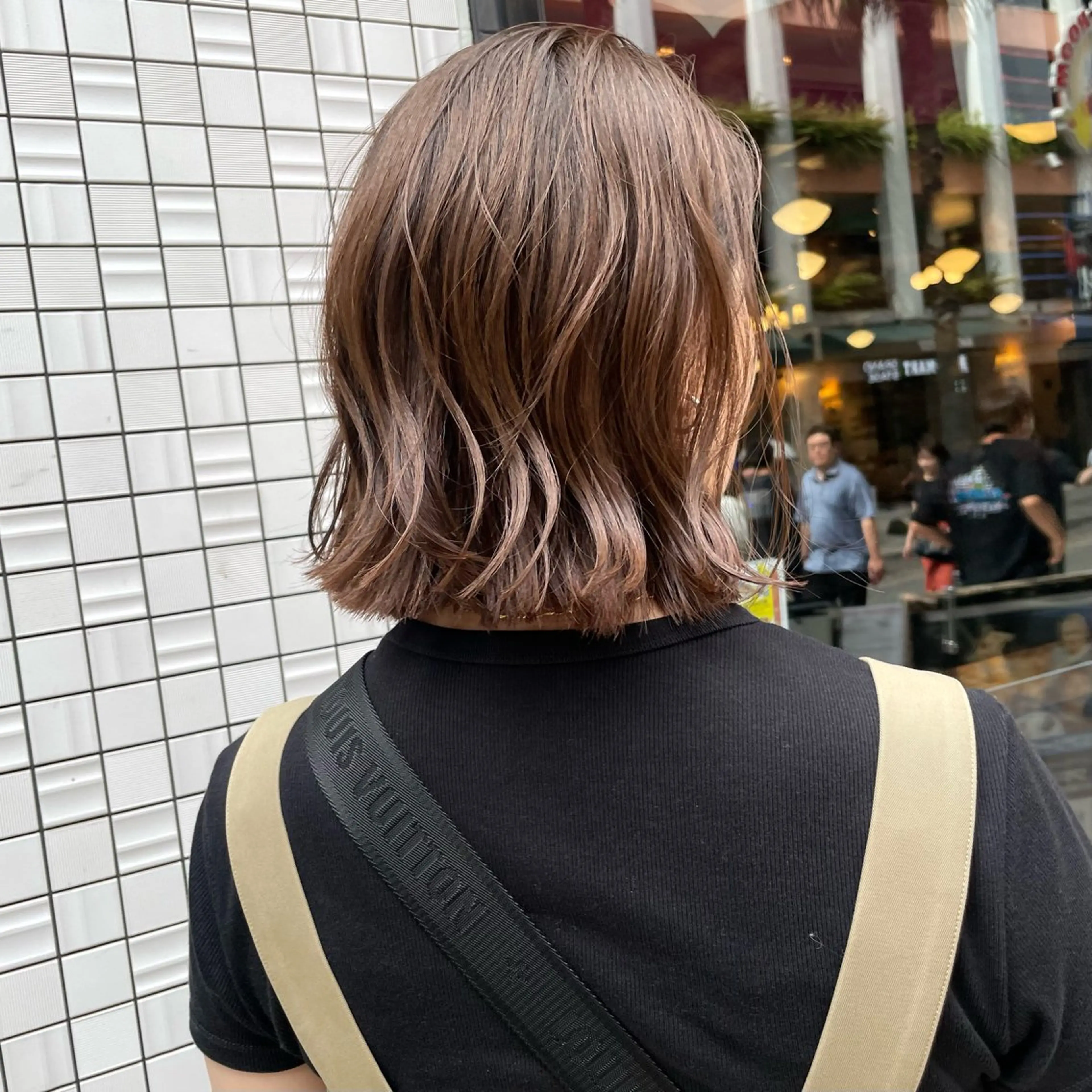 ミディアム カラー ベージュカラー ブリーチ 透明感カラー ブリーチなしカラー HARUNA/ミセス 大人ショートヘアのヘアスタイル