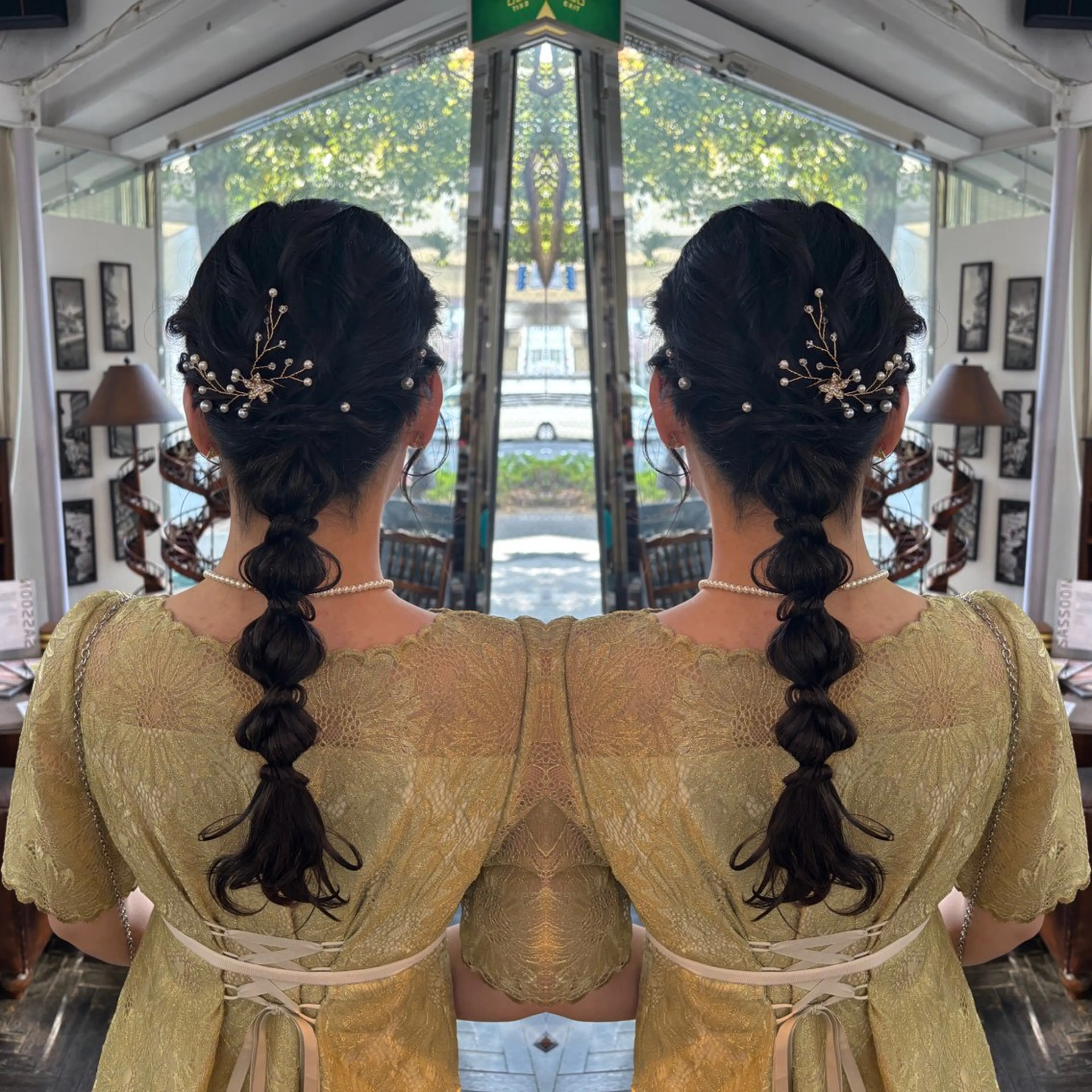 ロング ヘアアレンジ ヘアセット 💎ハイトーン/艶 カラー モエカ💎のヘアスタイル