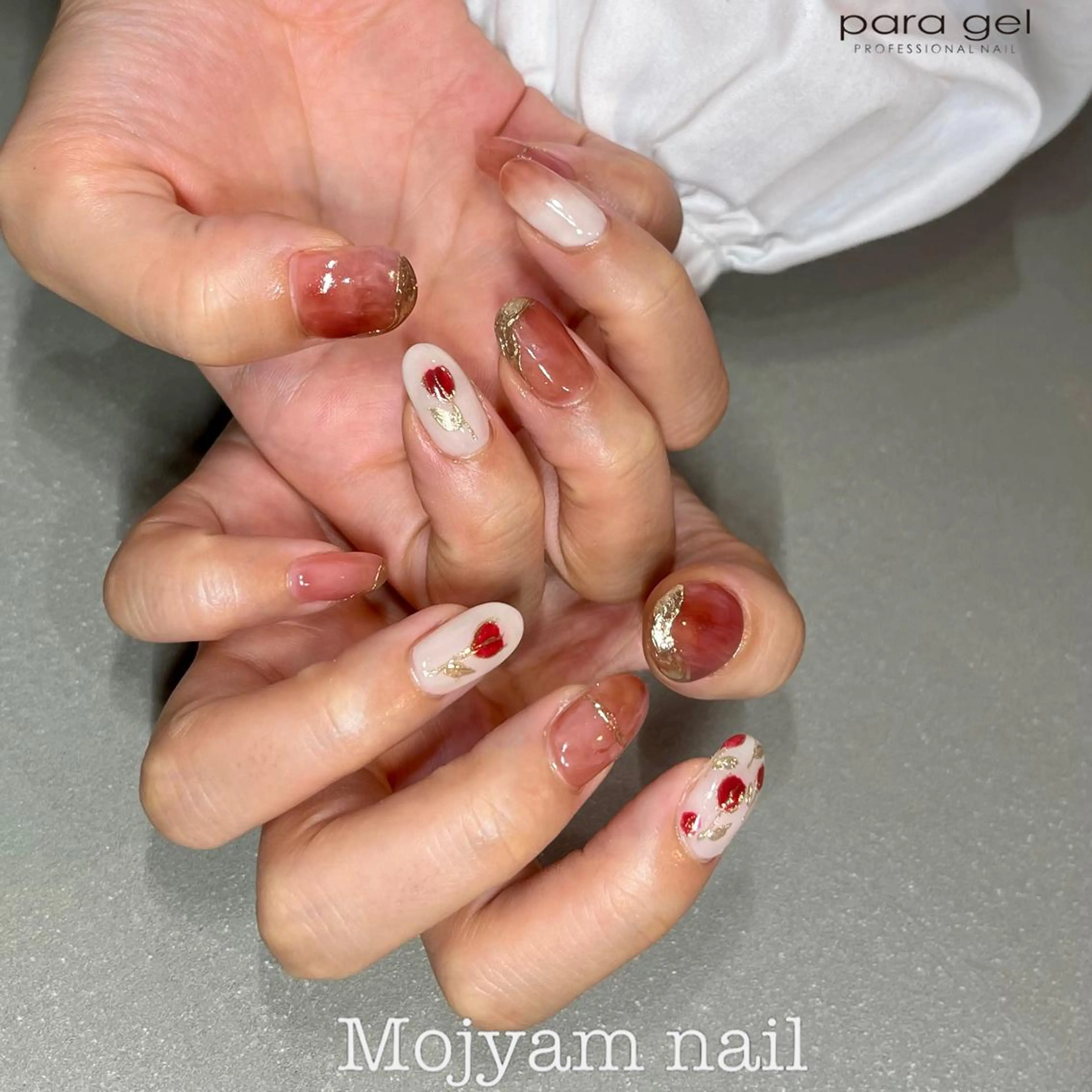 ネイル フラワーネイル ぷっくりネイル ショートネイル 春ネイル ハンドネイル Mojyam nail所属・松本 実咲のネイルデザイン