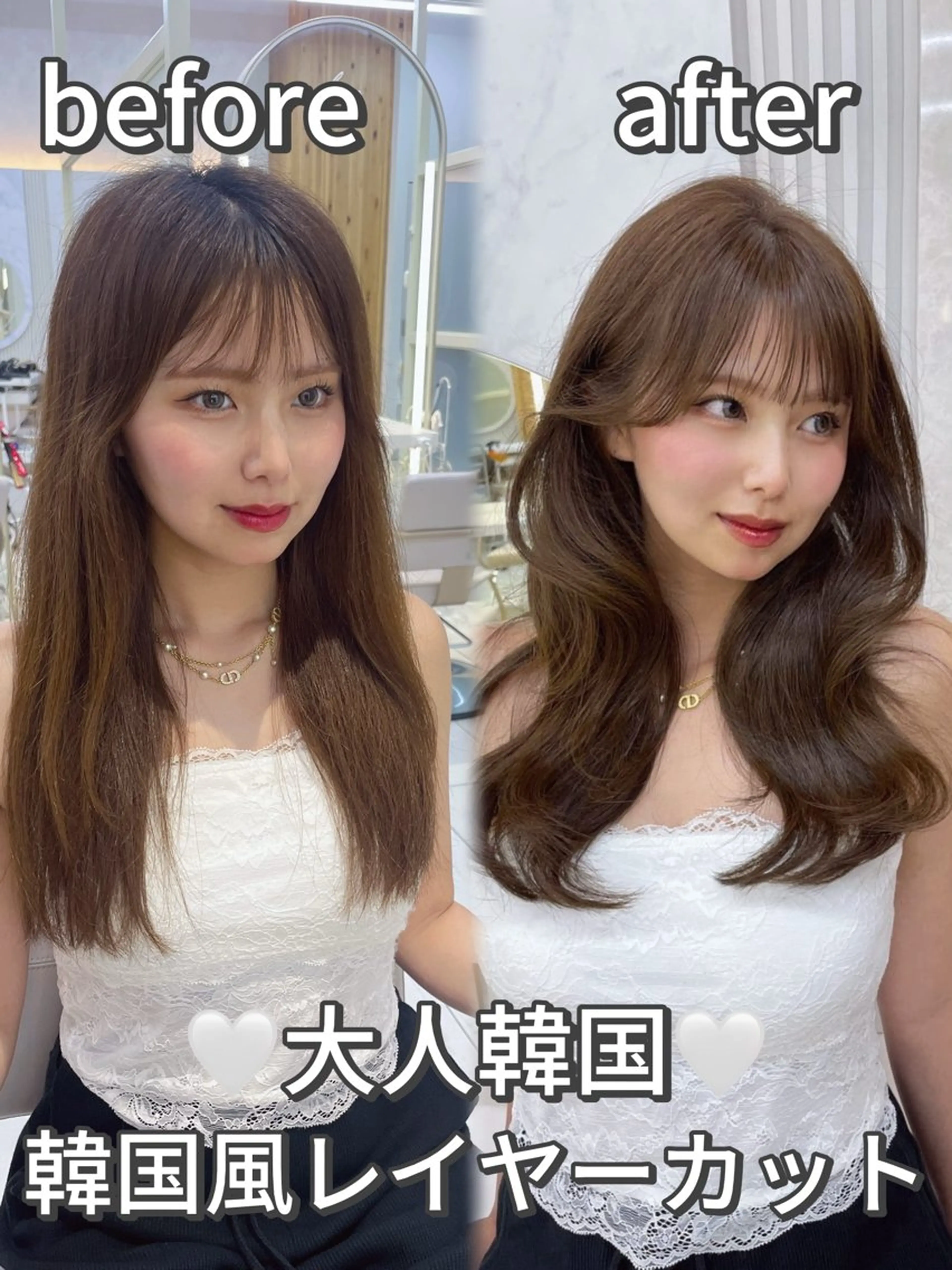 セミロング カット ヘアカラー トリートメント レイヤー/顔周り /韓国ヘア/TAKUのヘアスタイル