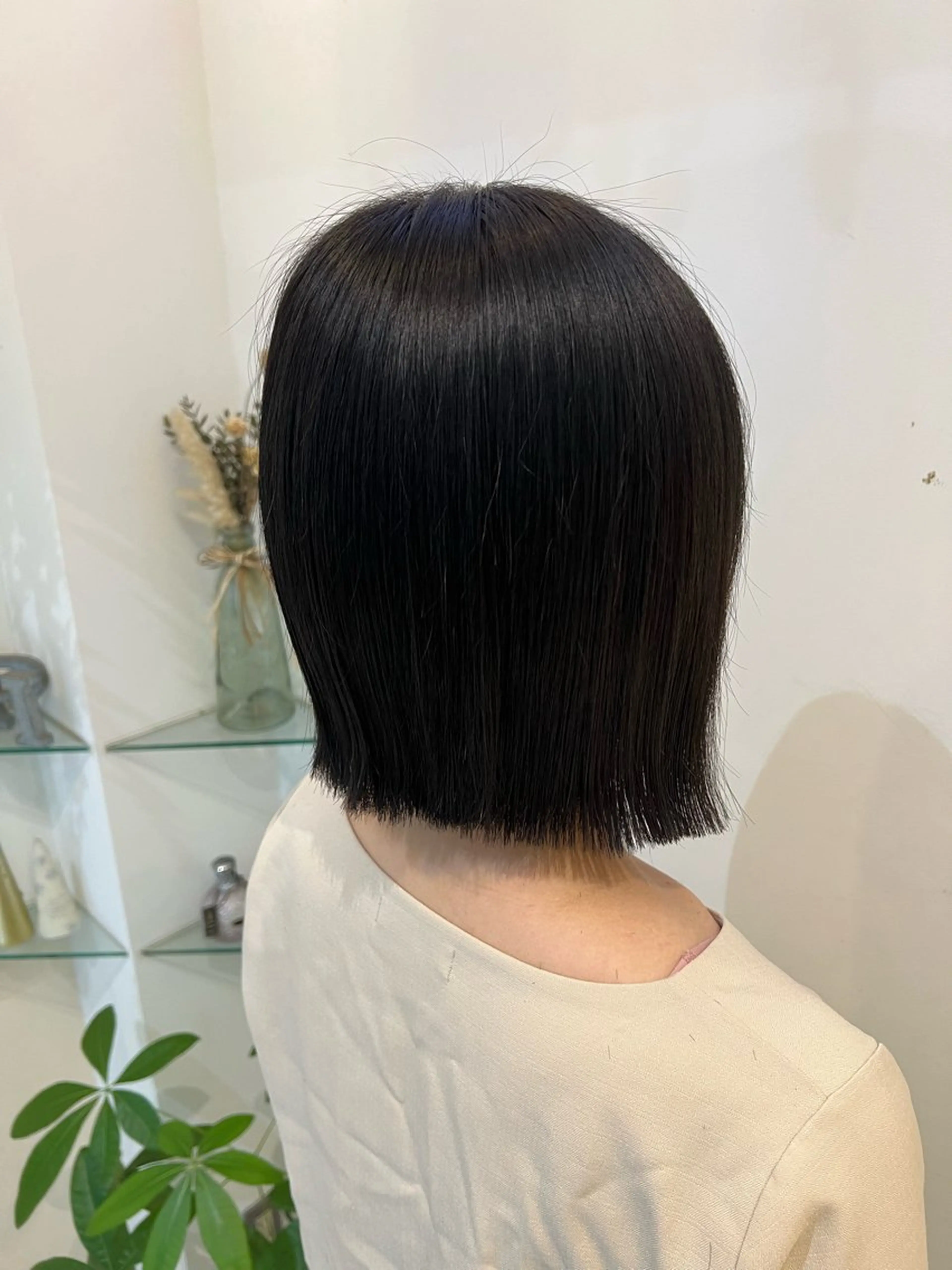 ミディアム カット ヘアカラー トリートメント ブリーチしない暖色 カラー🥀杉 優菜のヘアスタイル