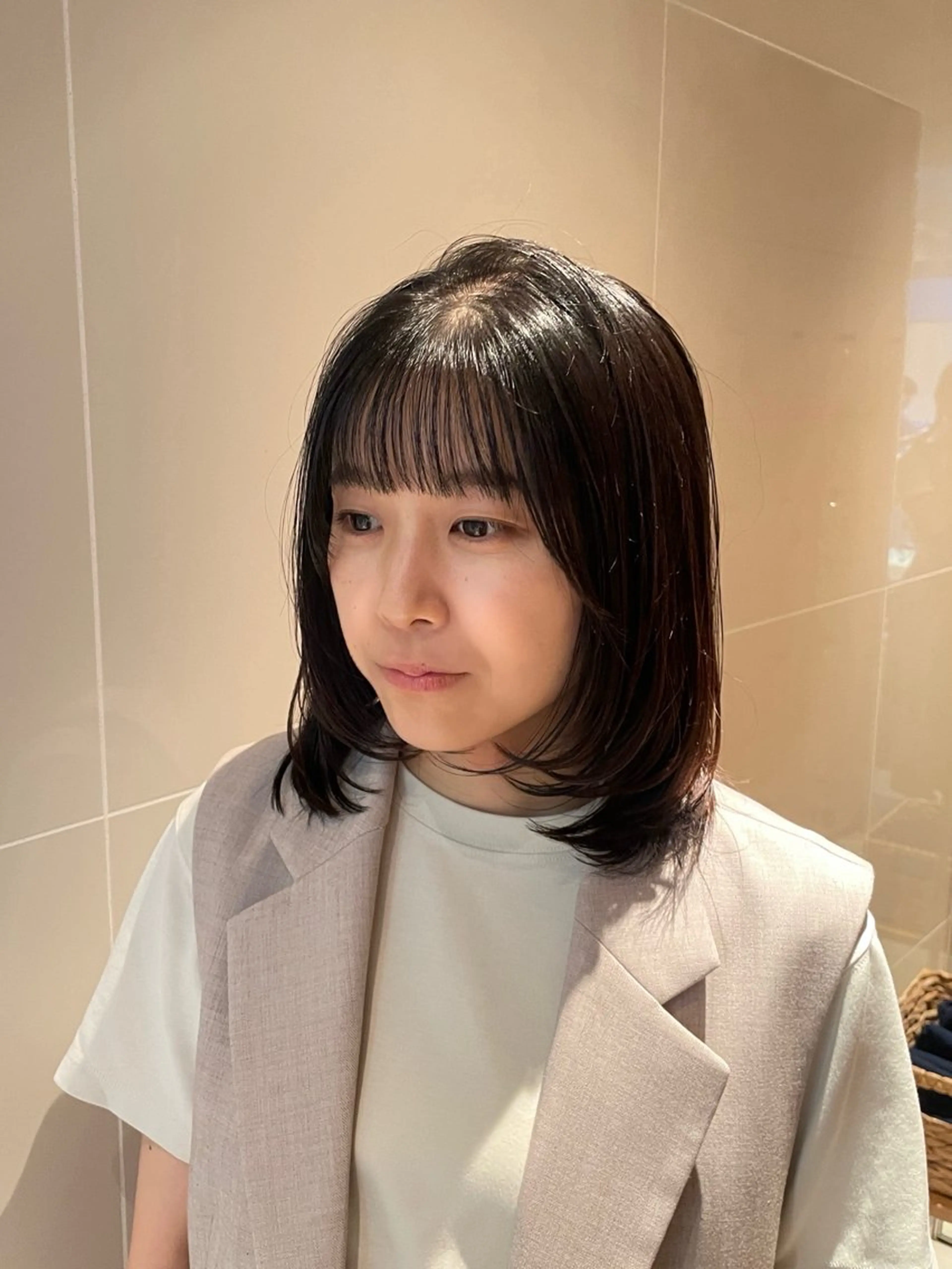 ミディアム レイヤーカット カット トリートメント 縮毛矯正/レイヤー 🌙児玉光瑠のヘアスタイル