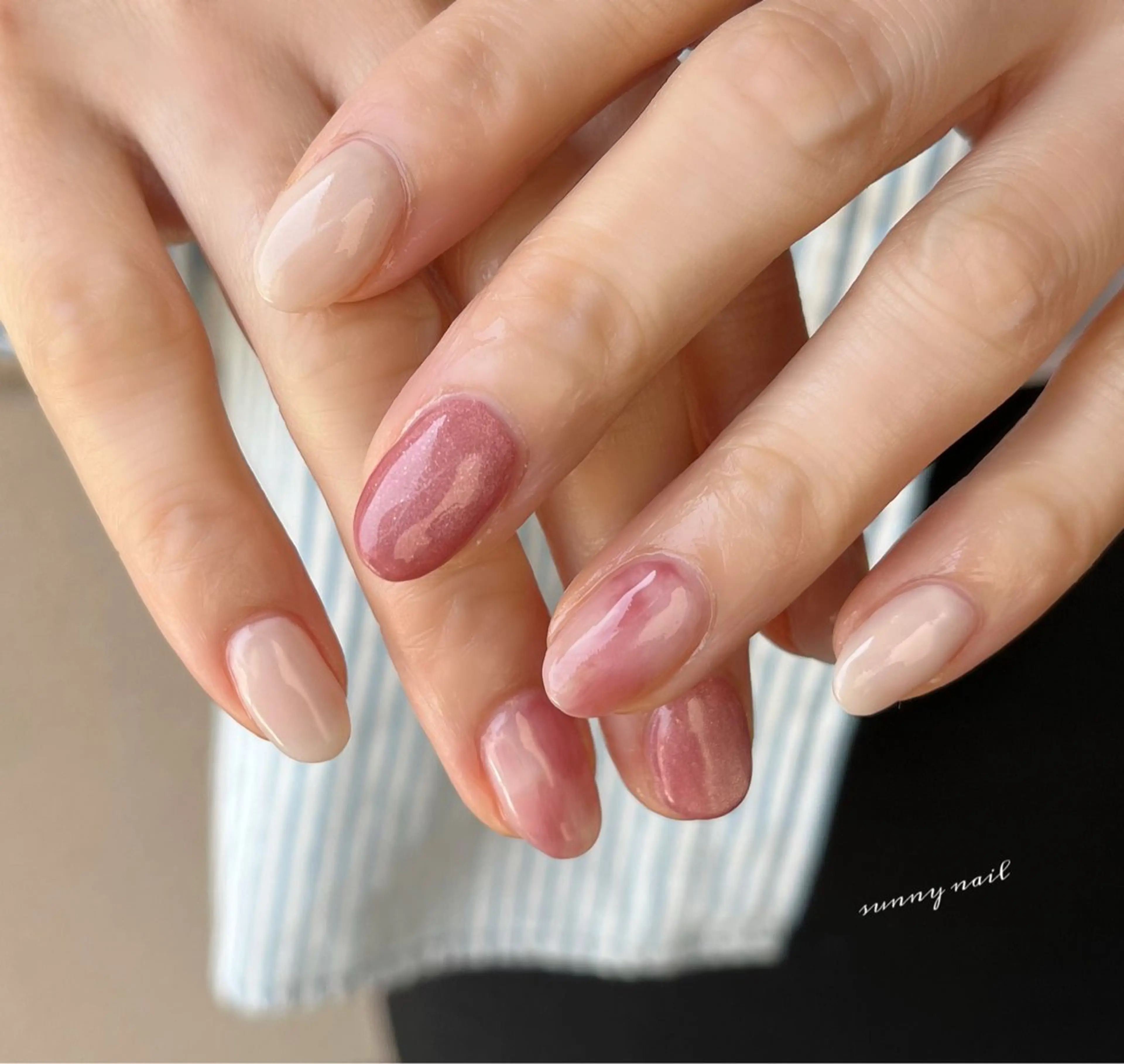 ネイル ジェルネイル マグネットネイル 大理石ネイル(マーブル) パラジェル sunny nailのネイルデザイン