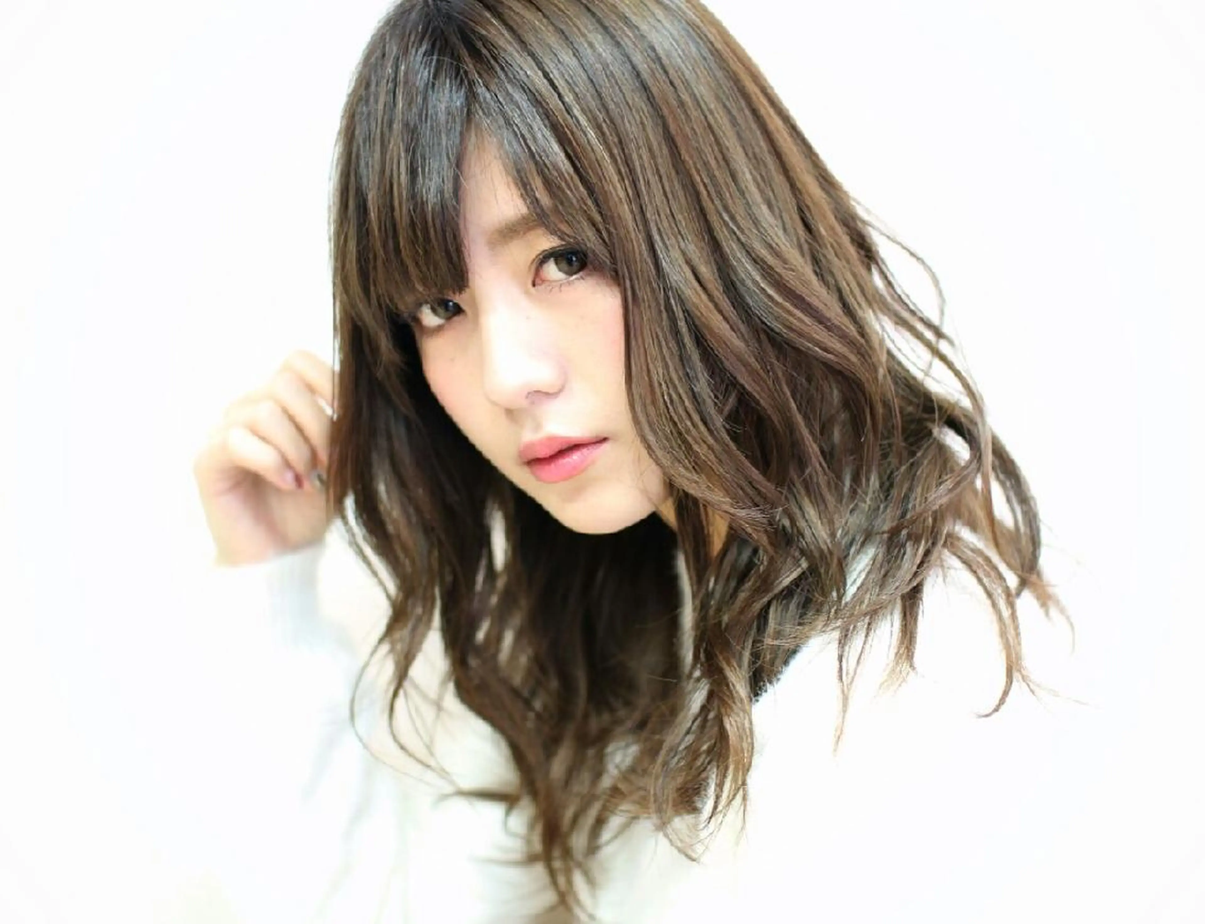 セミロング カラー 堀内 翔のヘアスタイル