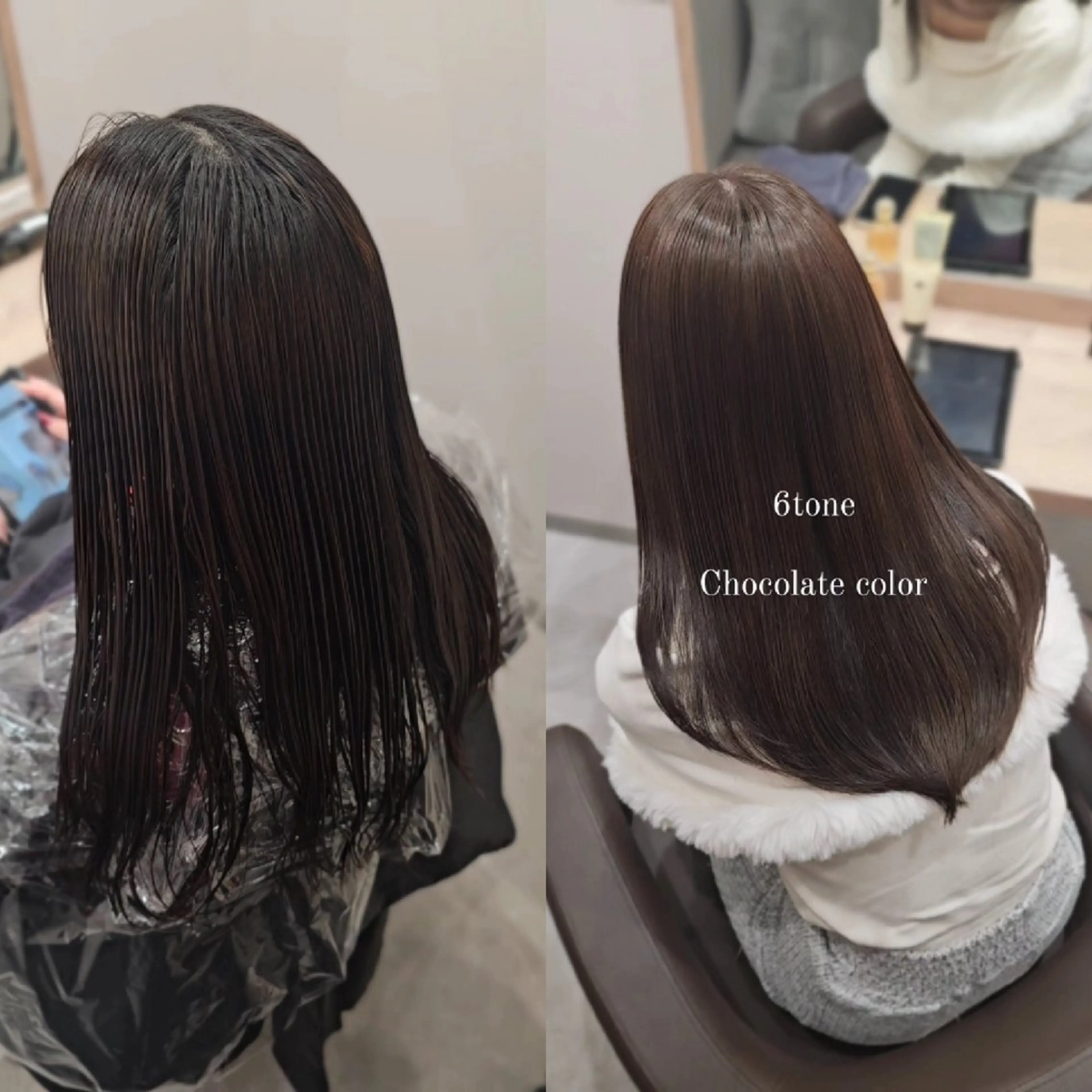 セミロング カラー 透明感カラー カット ヘアカラー トリートメント 縮毛矯正をしている人 のためのカラーのヘアスタイル