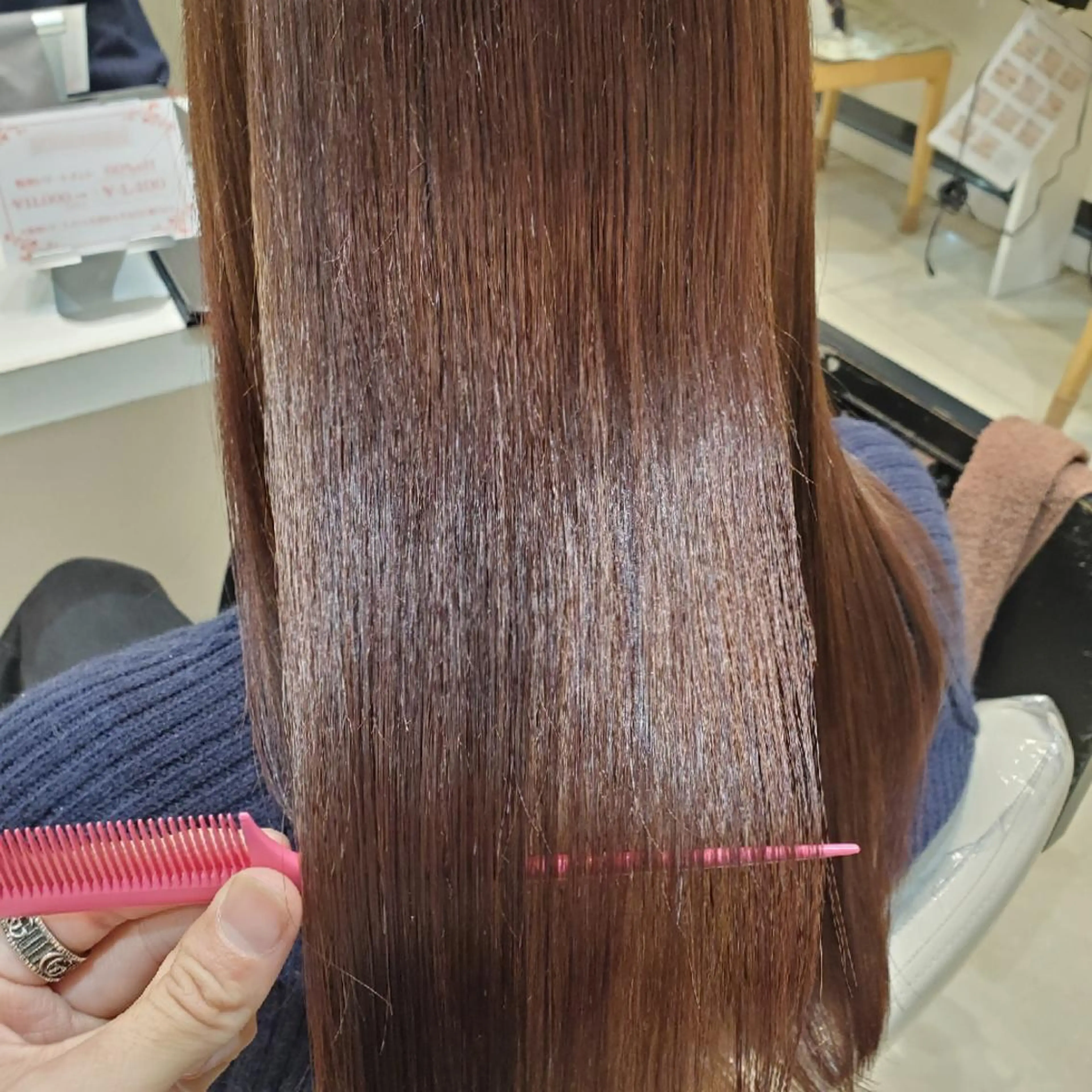 ロング 髪質改善 縮毛矯正 韓国レイヤー/髪質 改善カラー/れんのヘアスタイル