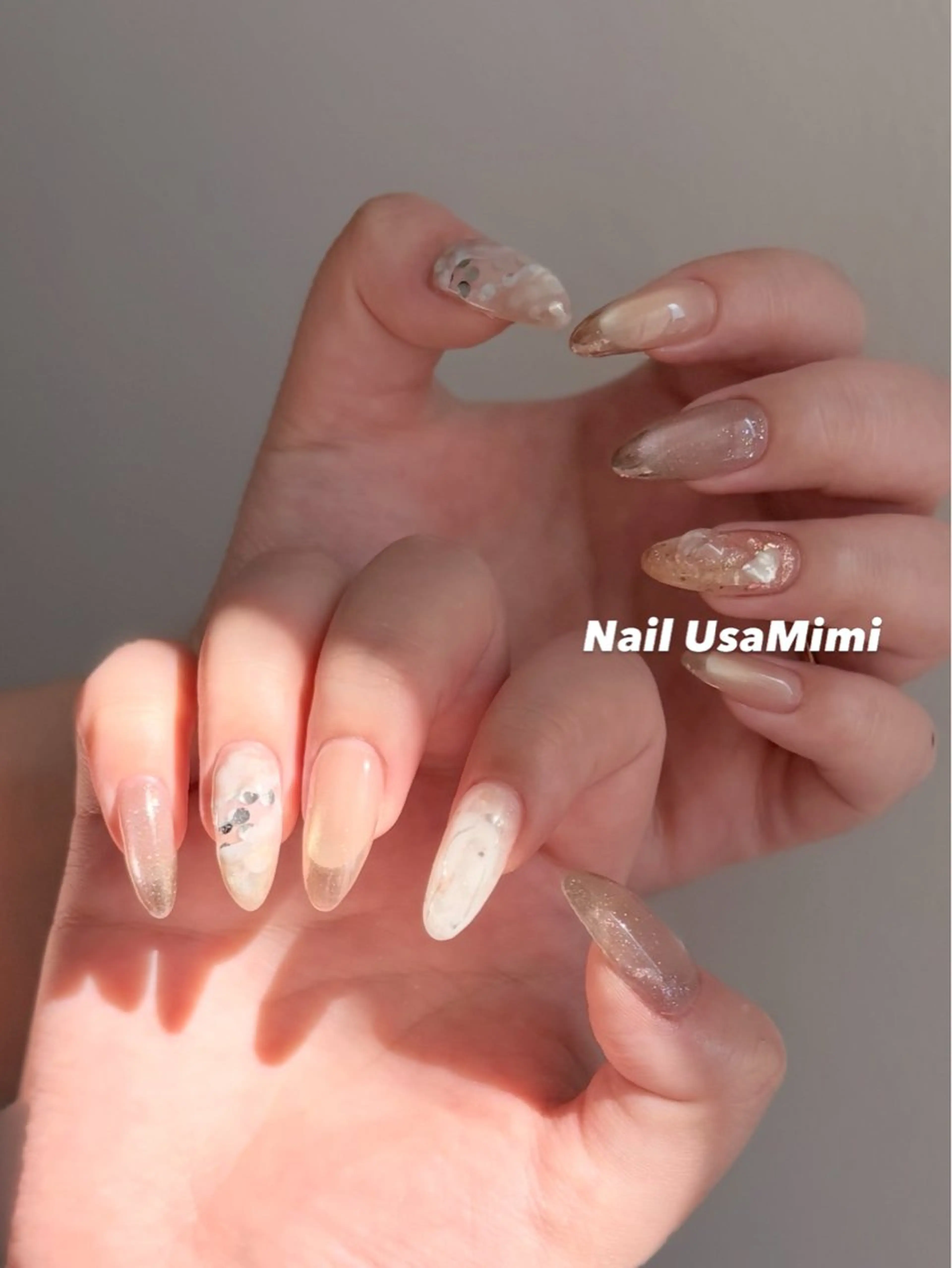ネイル アートネイル オーロラネイル フットネイル フレンチネイル ジェルネイル ハンドネイル 本町ネイルNail UsaMimiのネイルデザイン