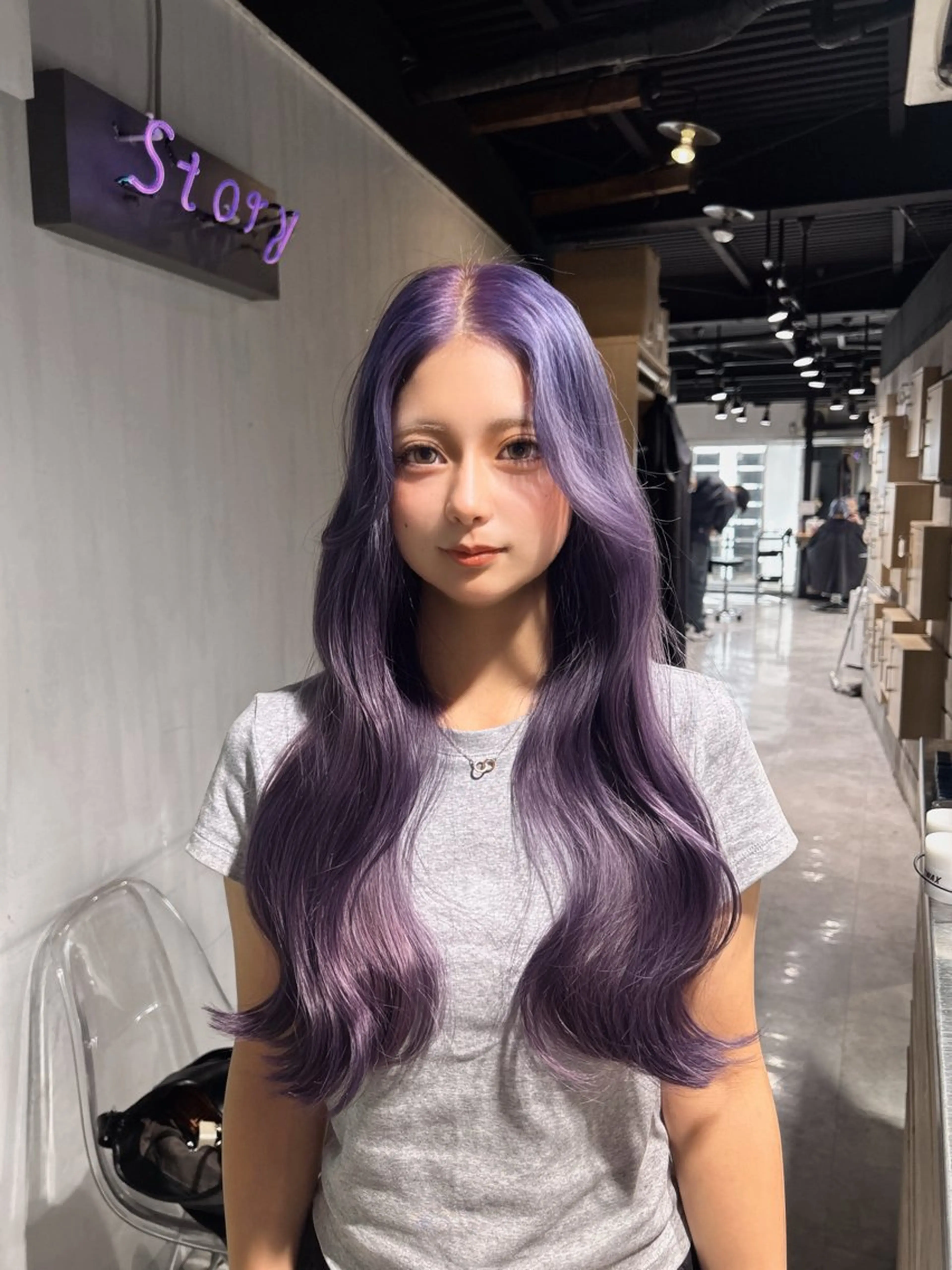 ロング 韓国風カラー 姫カット 韓国風ヘア レイヤーカット ワンホンレイヤー MEI🎀垢抜けカラ ー🎀韓国styleのヘアスタイル