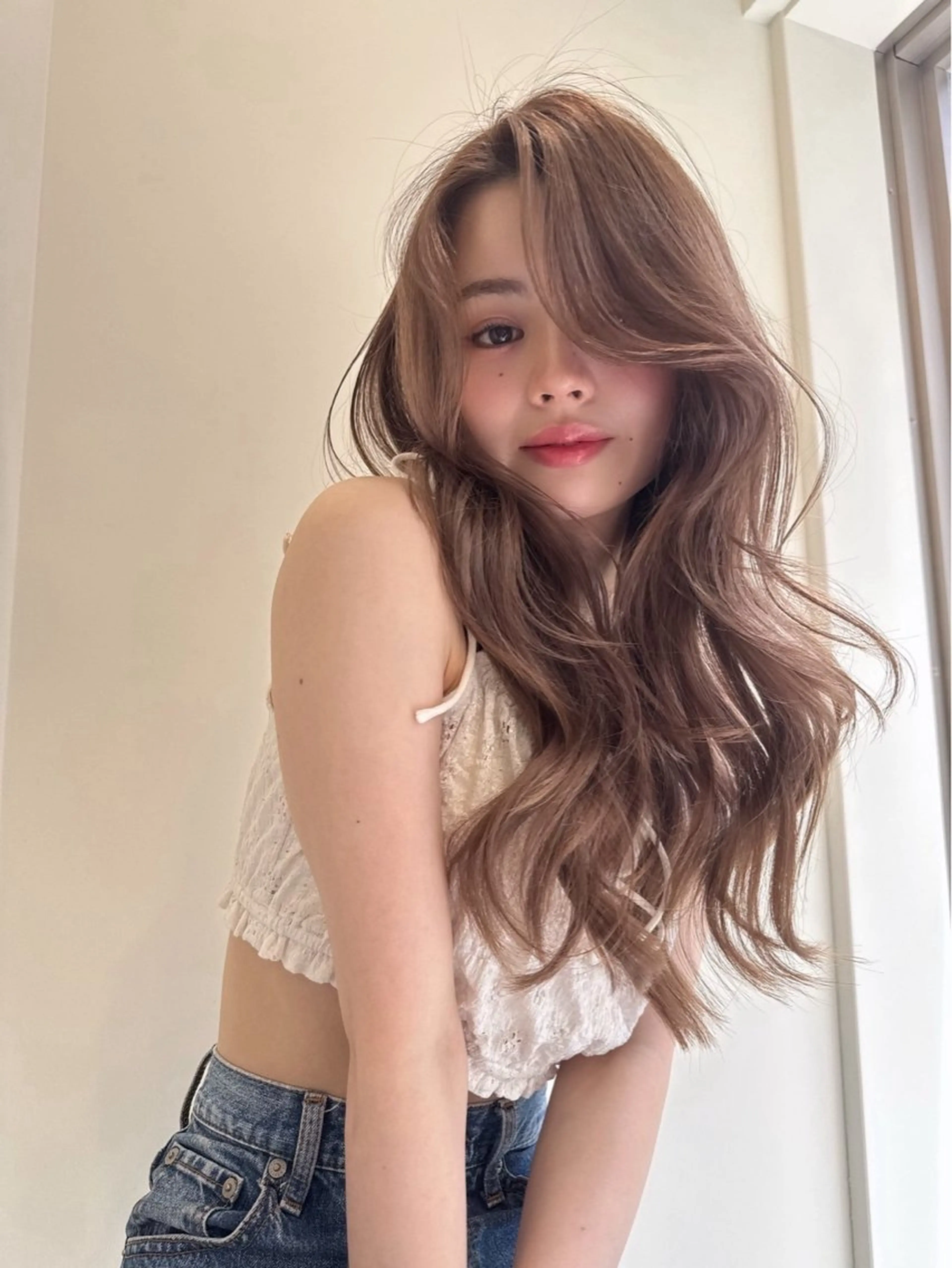 ロング カラー 顔周りカット レイヤーカット ロング 小顔カット 表参道/レイヤー カット/ryoのヘアスタイル