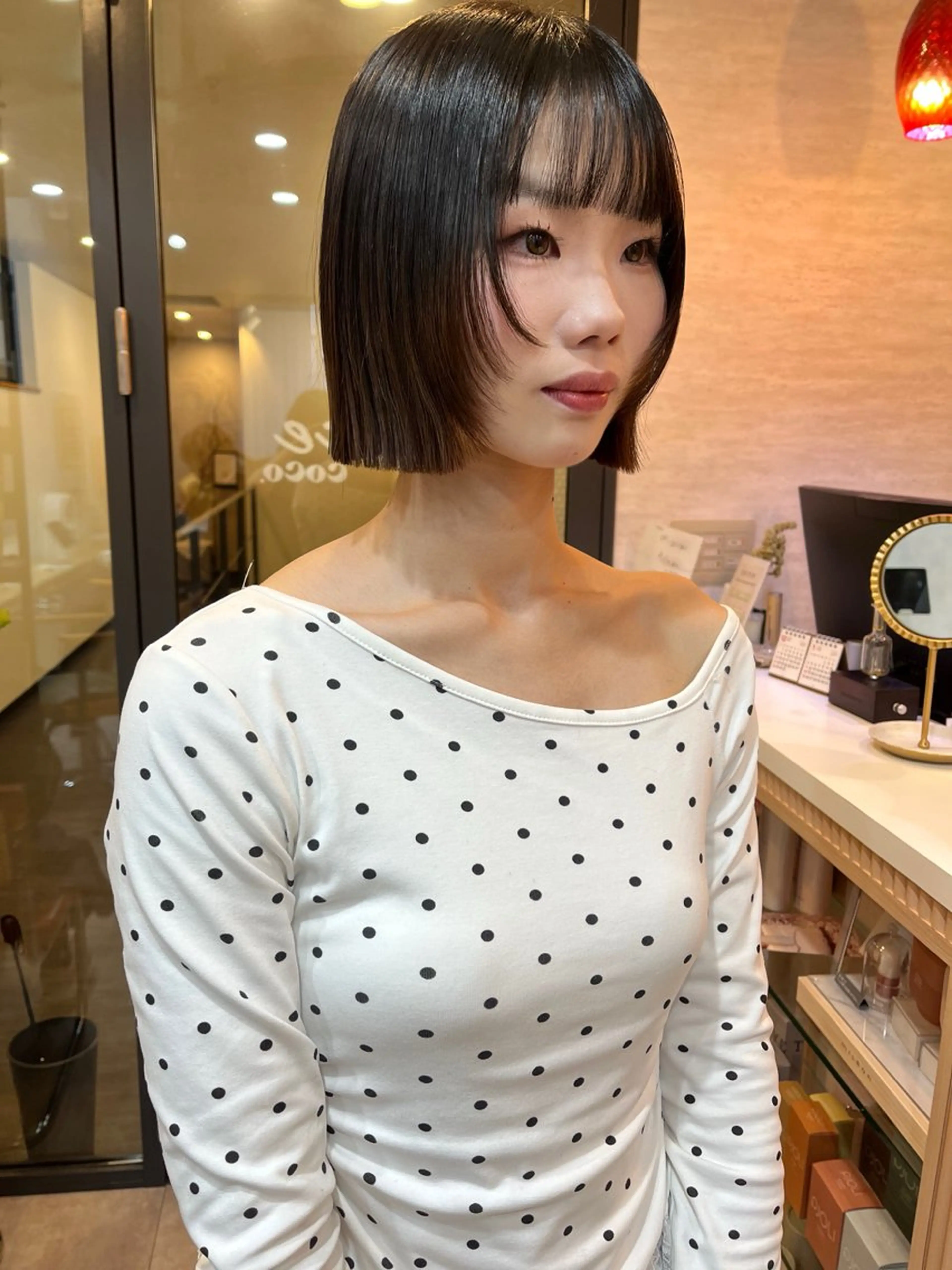 ショート 切りっぱなしボブ ボブ ハッシュカット トリートメント レイヤー/暖色/ 髪質改善/永礼芳果のヘアスタイル