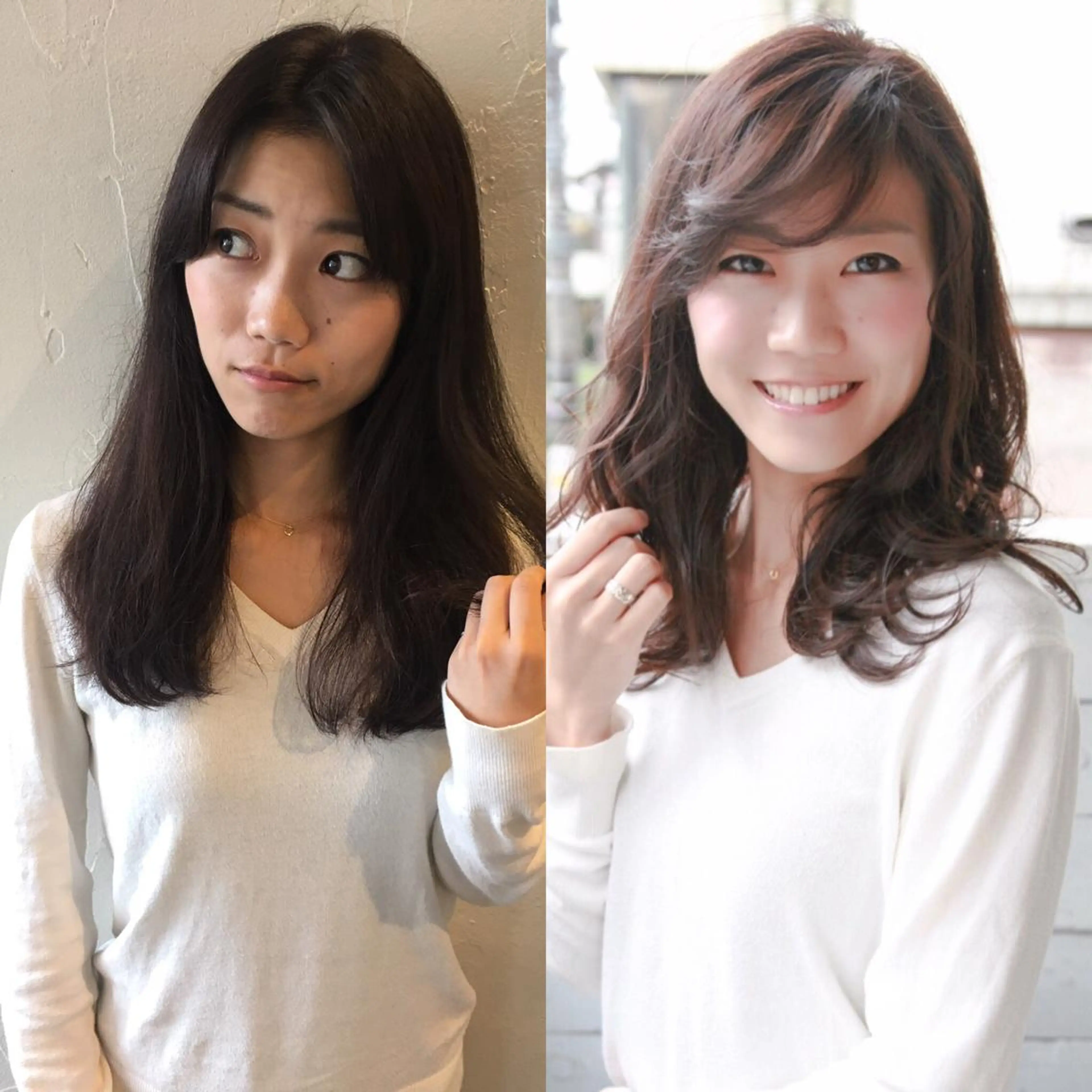 セミロング 髪質改善縮毛矯正 専門店のヘアスタイル