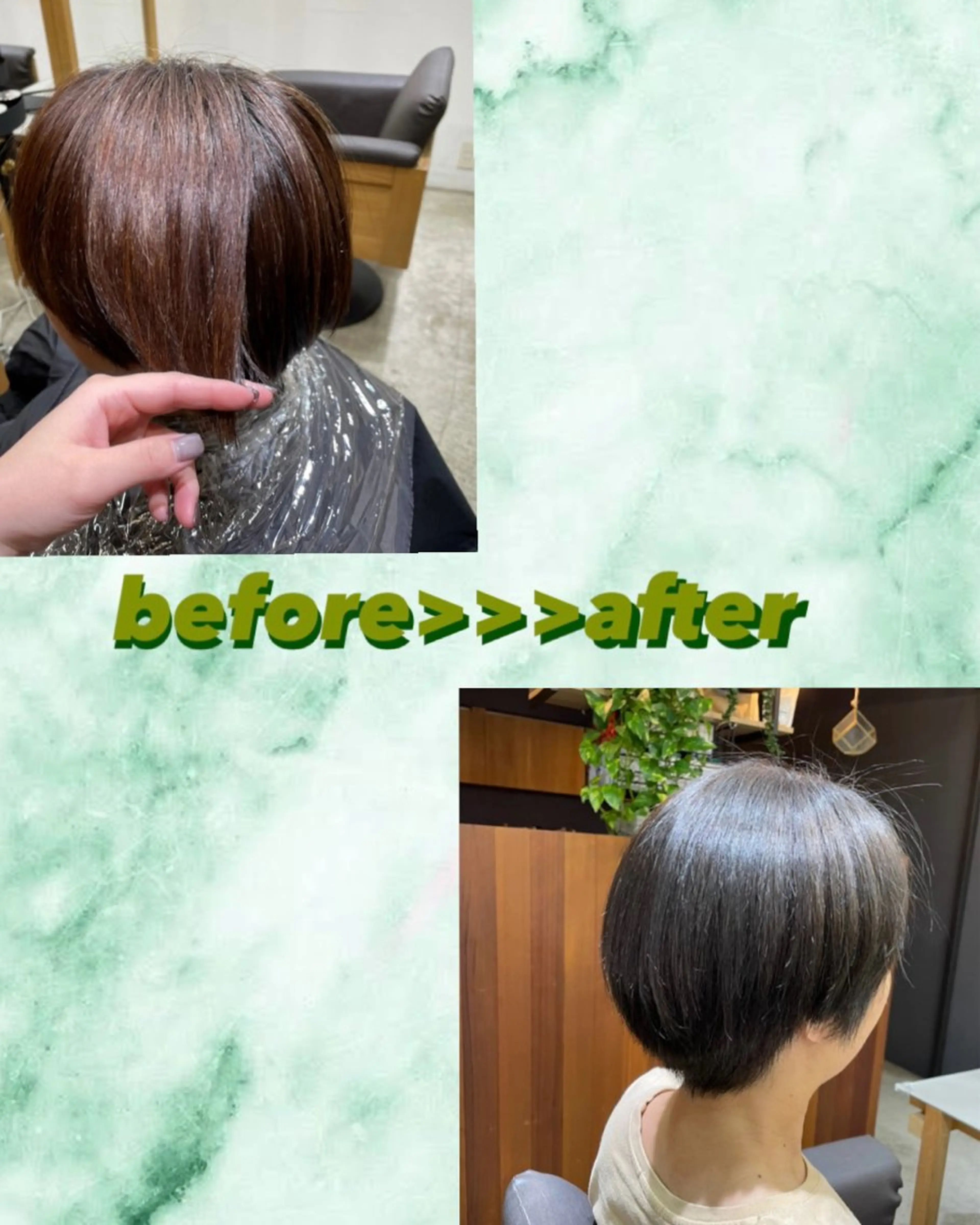 ショート カラー オリーブカラー ショートヘア ヘアカラー トリートメント momo/艶髪/ 透明感/髪質改善のヘアスタイル